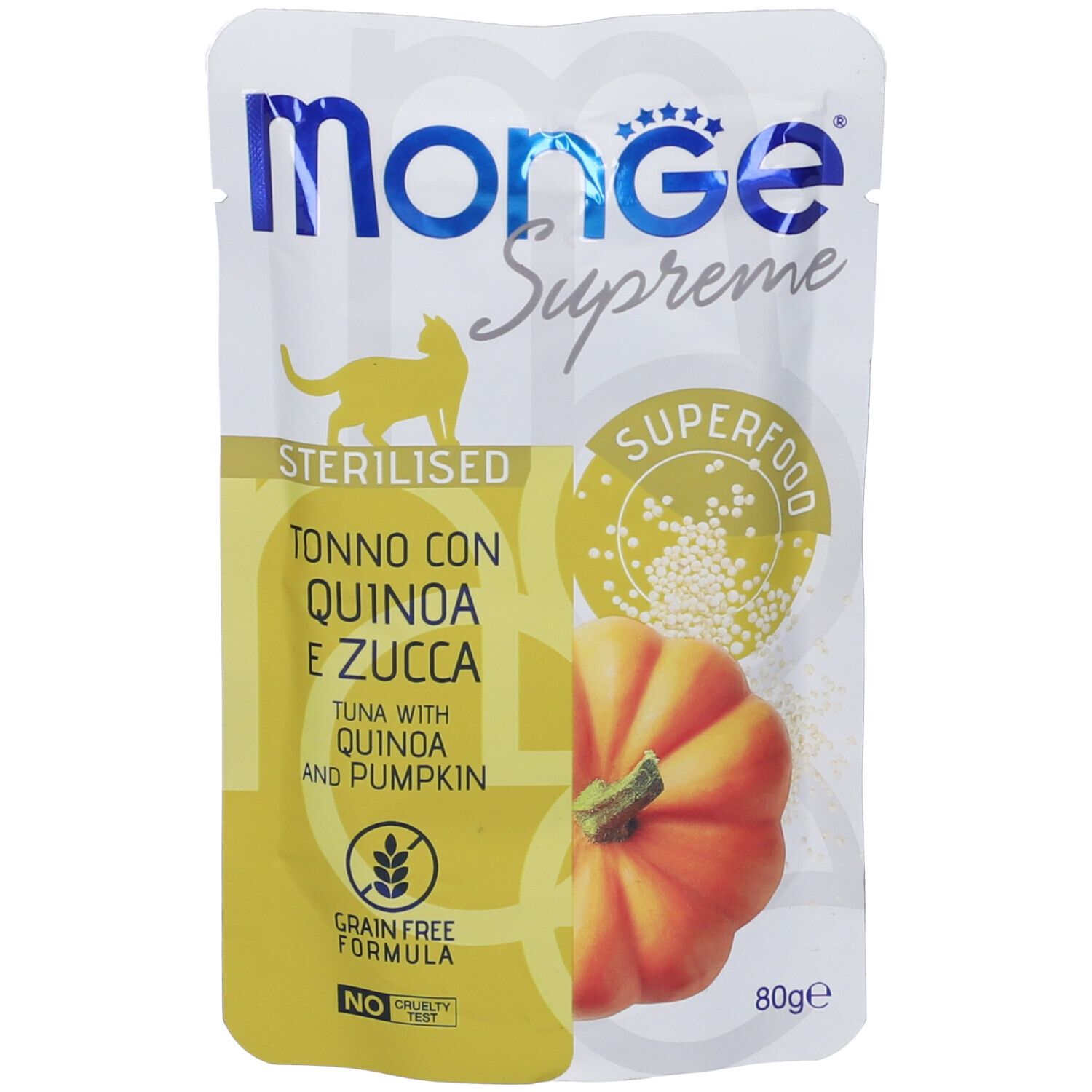 Monge Supreme Sterilised Tonno Con Quinoa e Zucca Gatti Sterilizzati