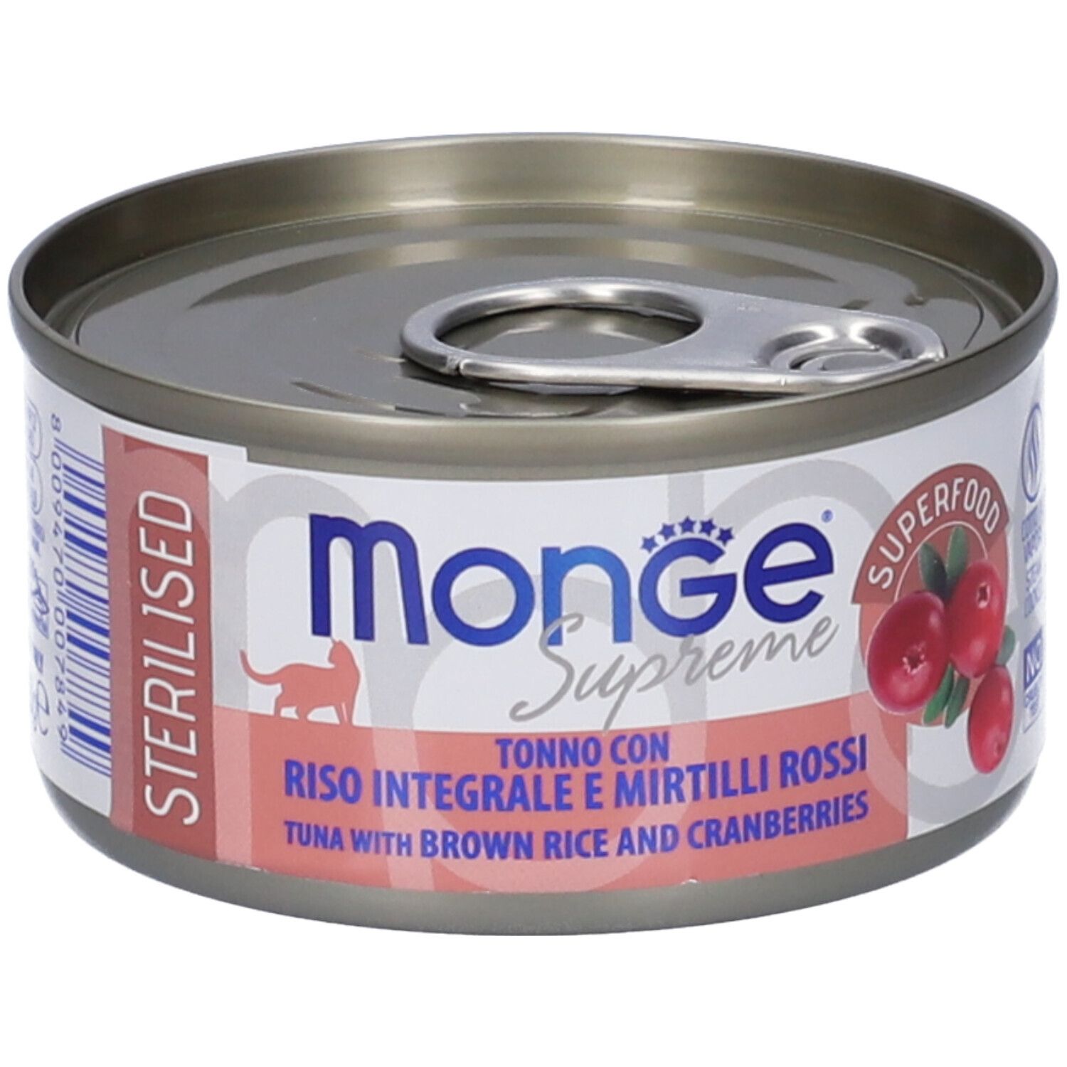 Monge Supreme Sterilised Tonno Con Riso Integrale Mirtilli Rossi Gatti Sterilizzati