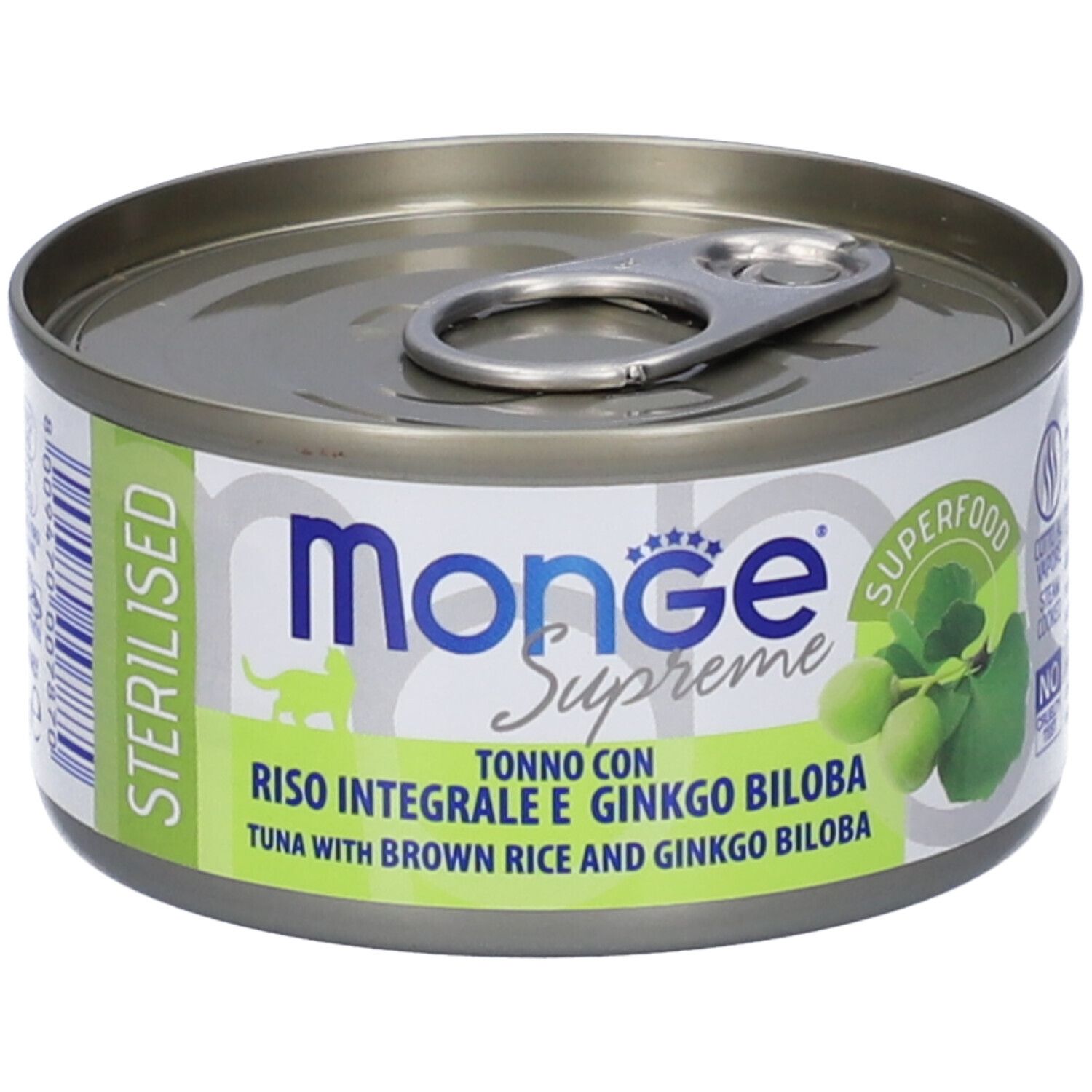 Monge Supreme Tonno Con Riso Integrale Ginkgo Biloba Gatti Sterilizzati