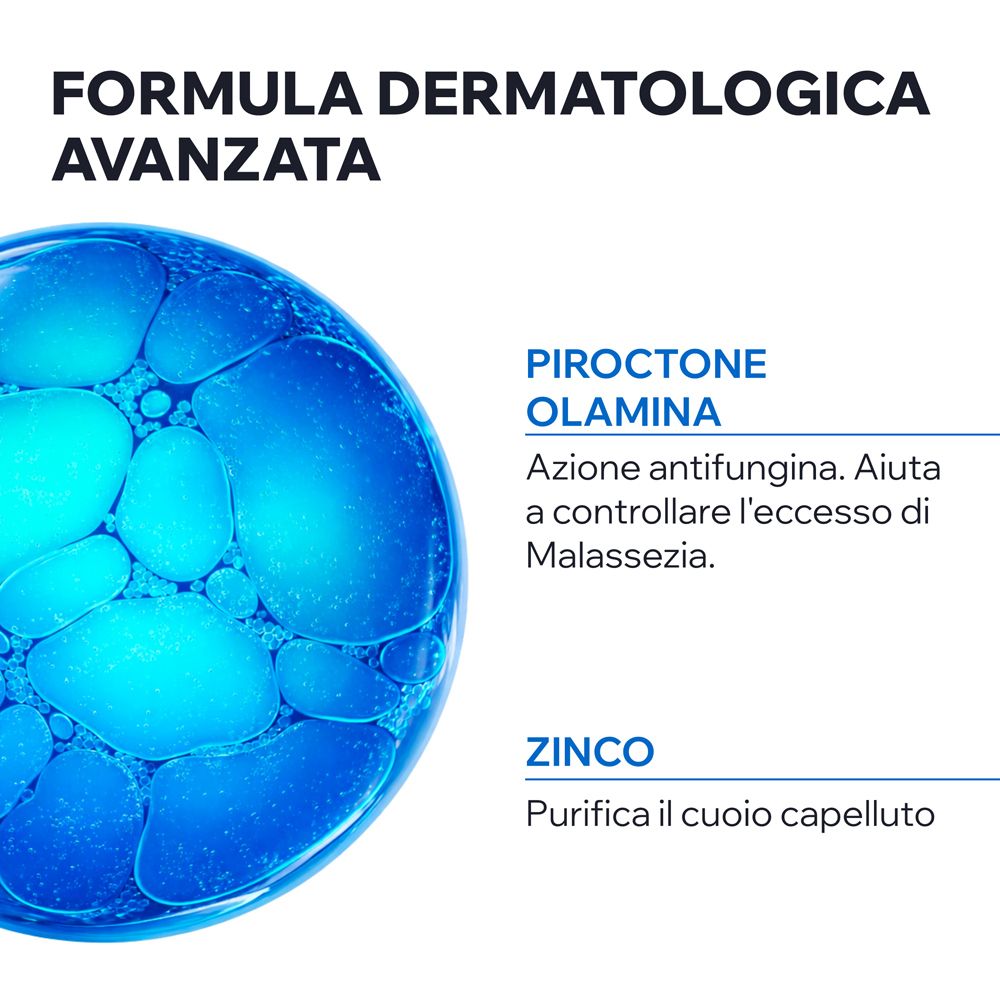 Fortschrittliche dermatologische Formel mit Pirocton-Olamin, Zinklactat und Uriage-Thermalwasser.