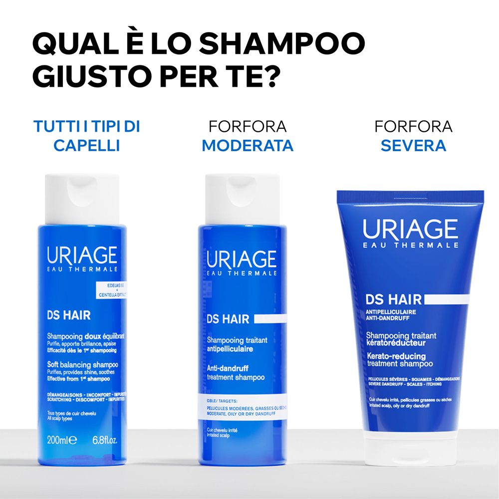 Uriage DS Hair Soft Balancing Shampoo, 200ml Flasche.
