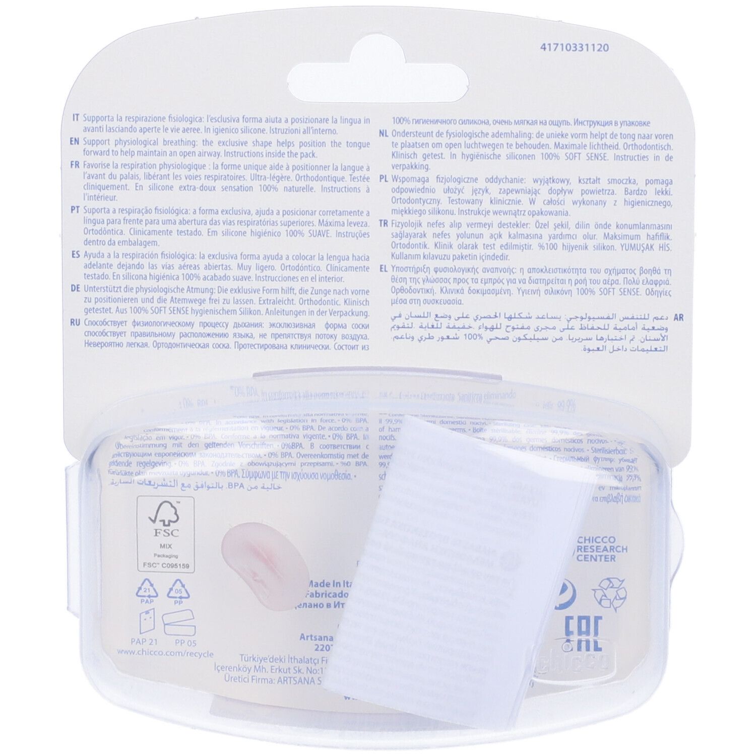 Chicco Schnuller Light Rosa Silikon 6-16m 2 Stück Chicco