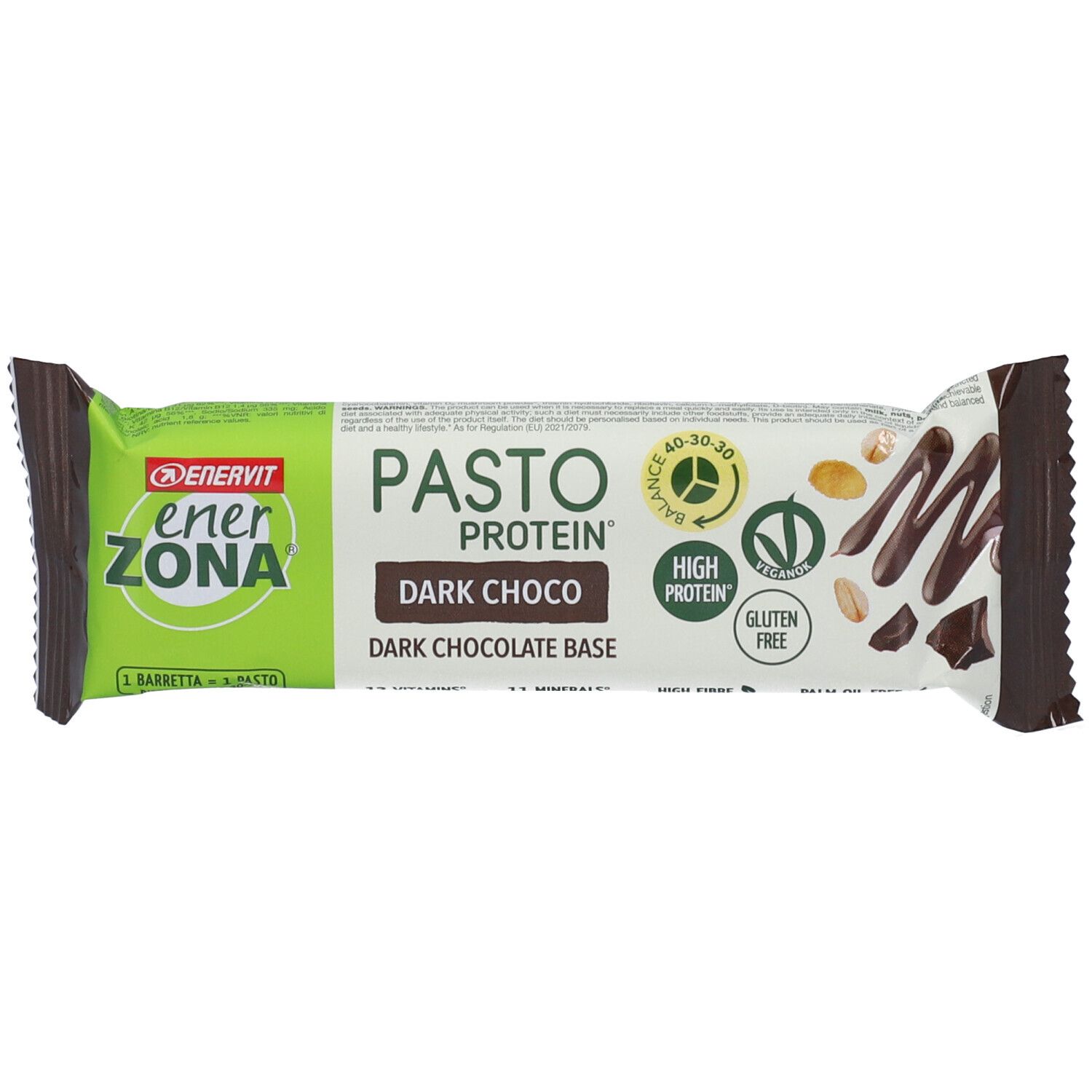 ENERVIT Enerzona Pasto Protein Dark Choco - Barretta sostitutiva del pasto 55 g - Immagine 7
