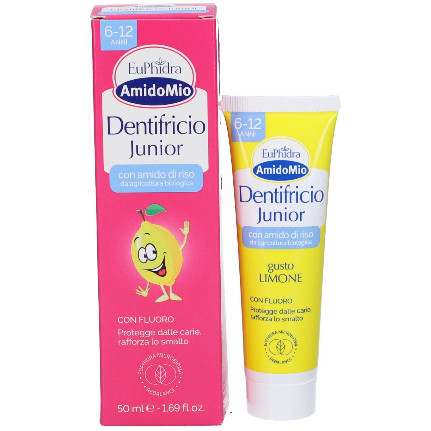Euphidra AmidoMio Junior Zahnpasta mit Reisstärke, 50ml.