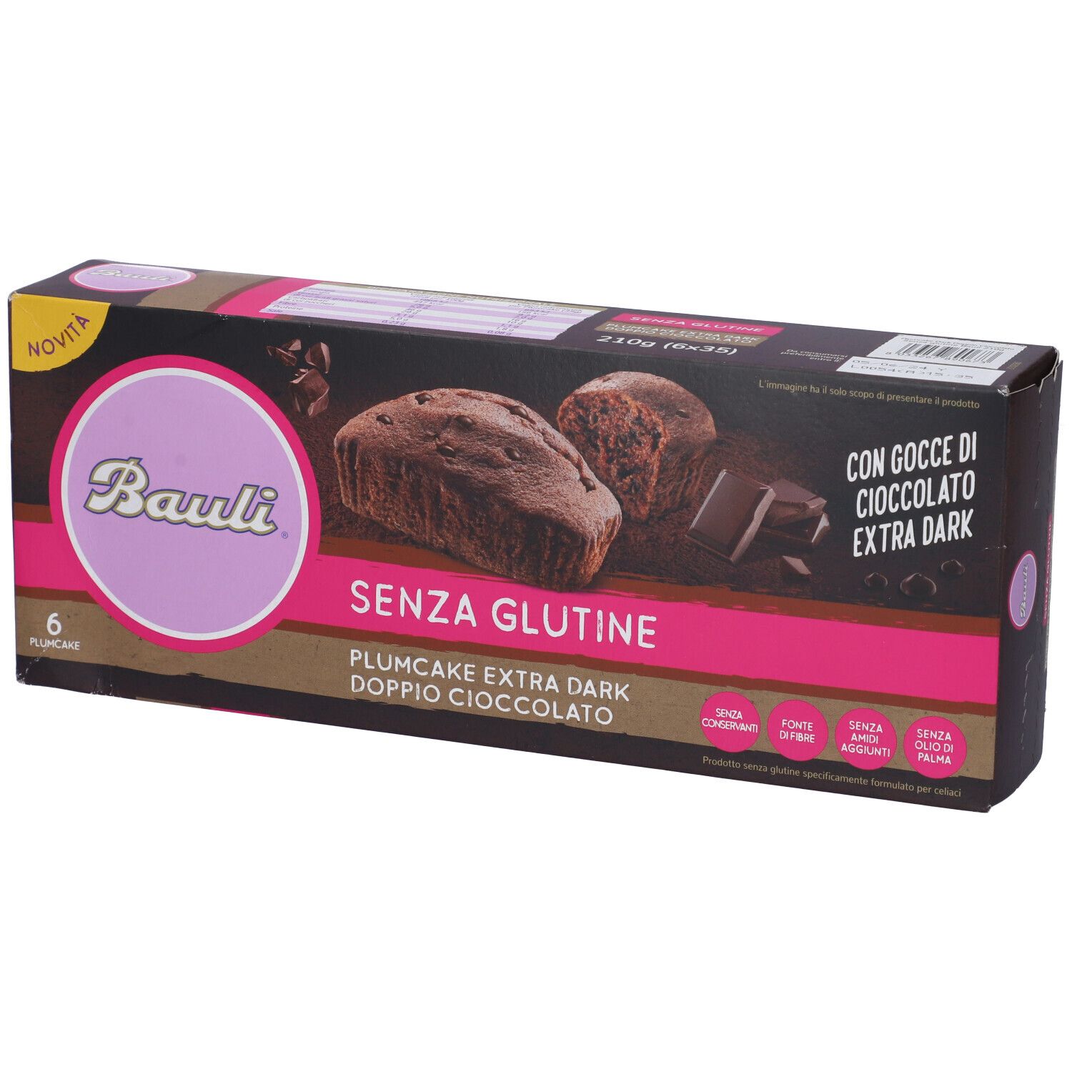 Bauli Plumcake Extra Dark Doppio Cioccolato 6 Pezzi Da 35 G