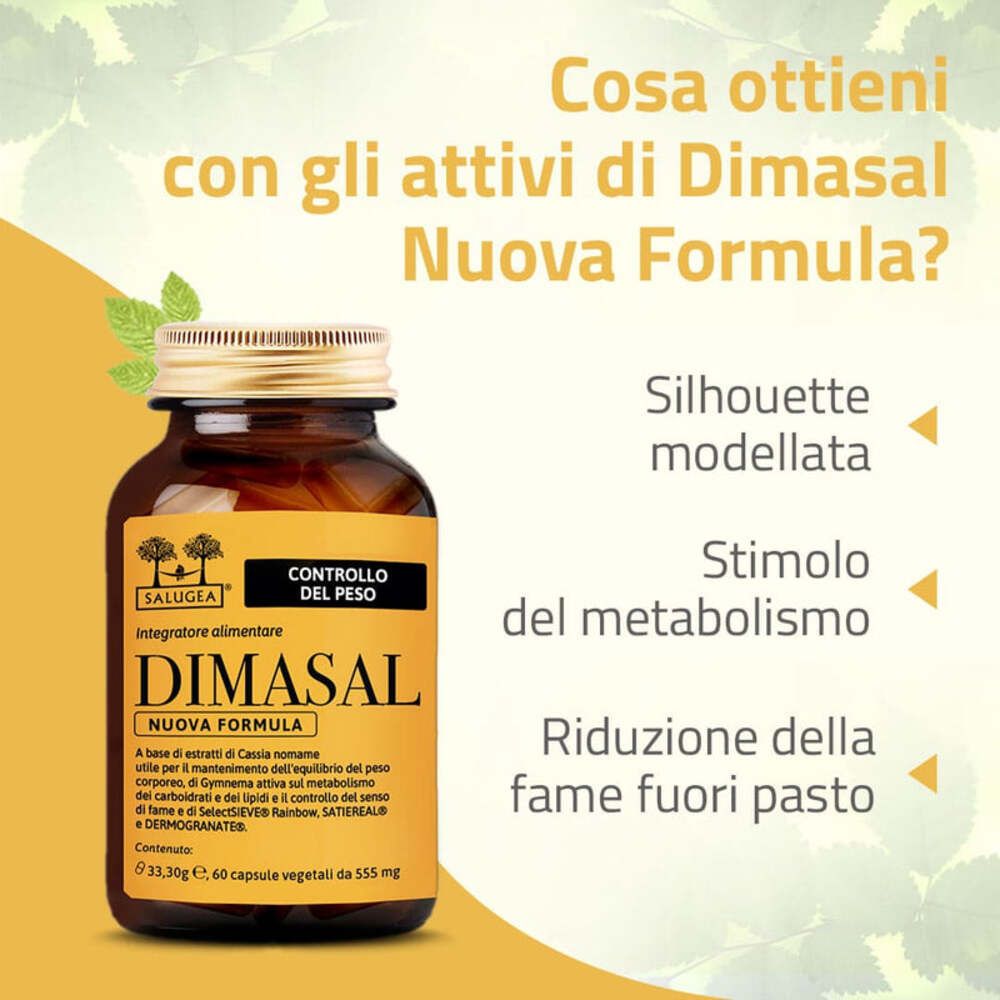 Flacone del prodotto con testo e illustrazioni. Testo: Silhouette modellata, stimolo del metabolismo, riduzione della fame.