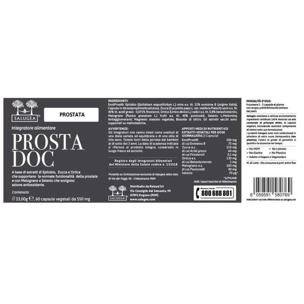 Etichetta del prodotto con ingredienti e istruzioni per l'uso. Testo in italiano.