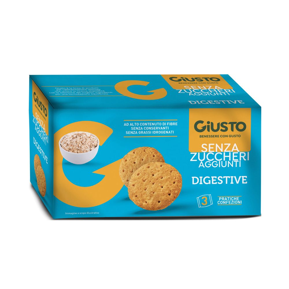 Giusto Senza Zucchero Biscotti Digestive 3 Pezzi Da 75 G 3x75 g