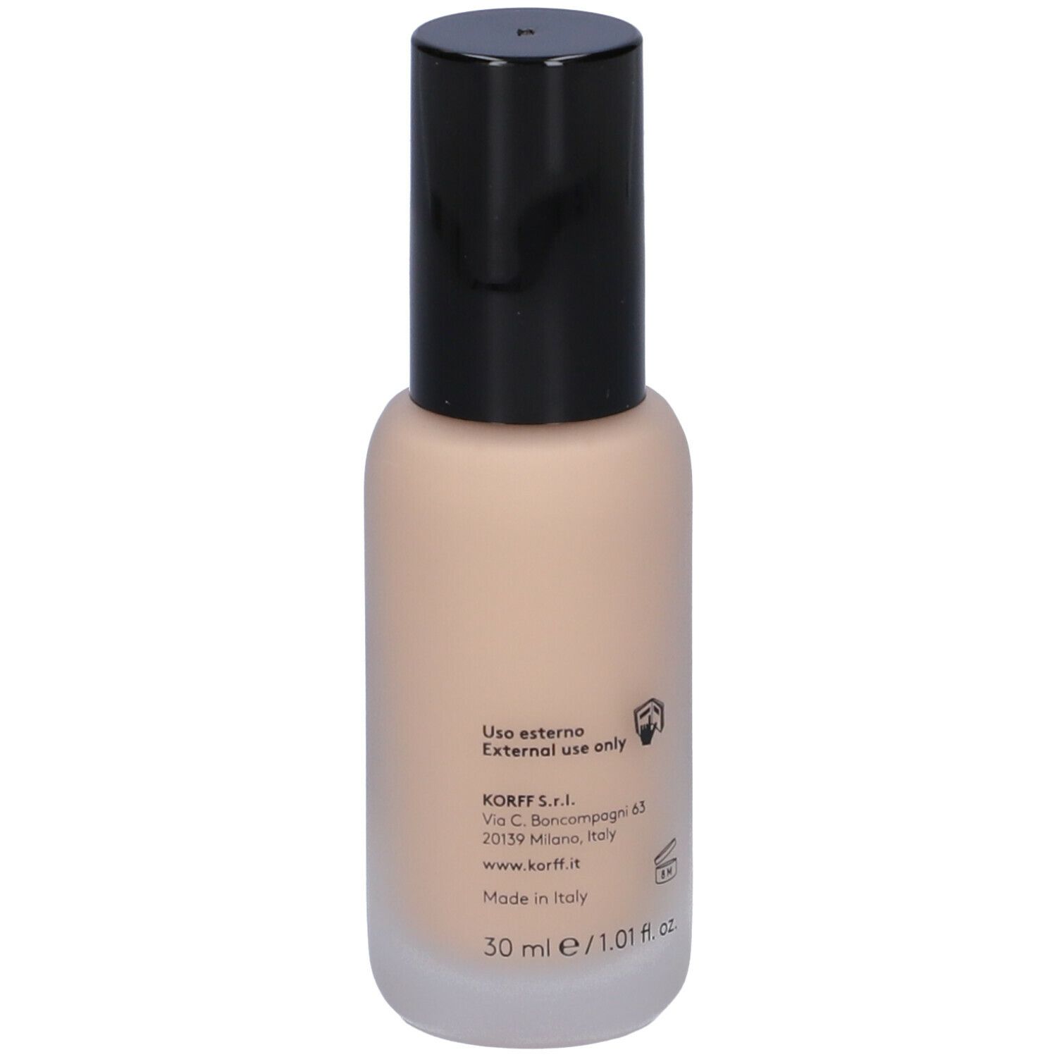 Flacone KORFF Cure Make Up. Retro con testo. 30 ml. Prodotto in Italia.
