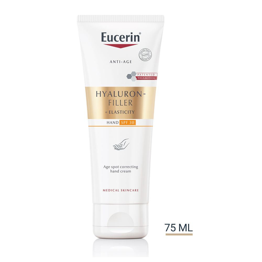 Crema mani Eucerin Hyaluron-Filler + Elasticity, tubo da 75 ml.