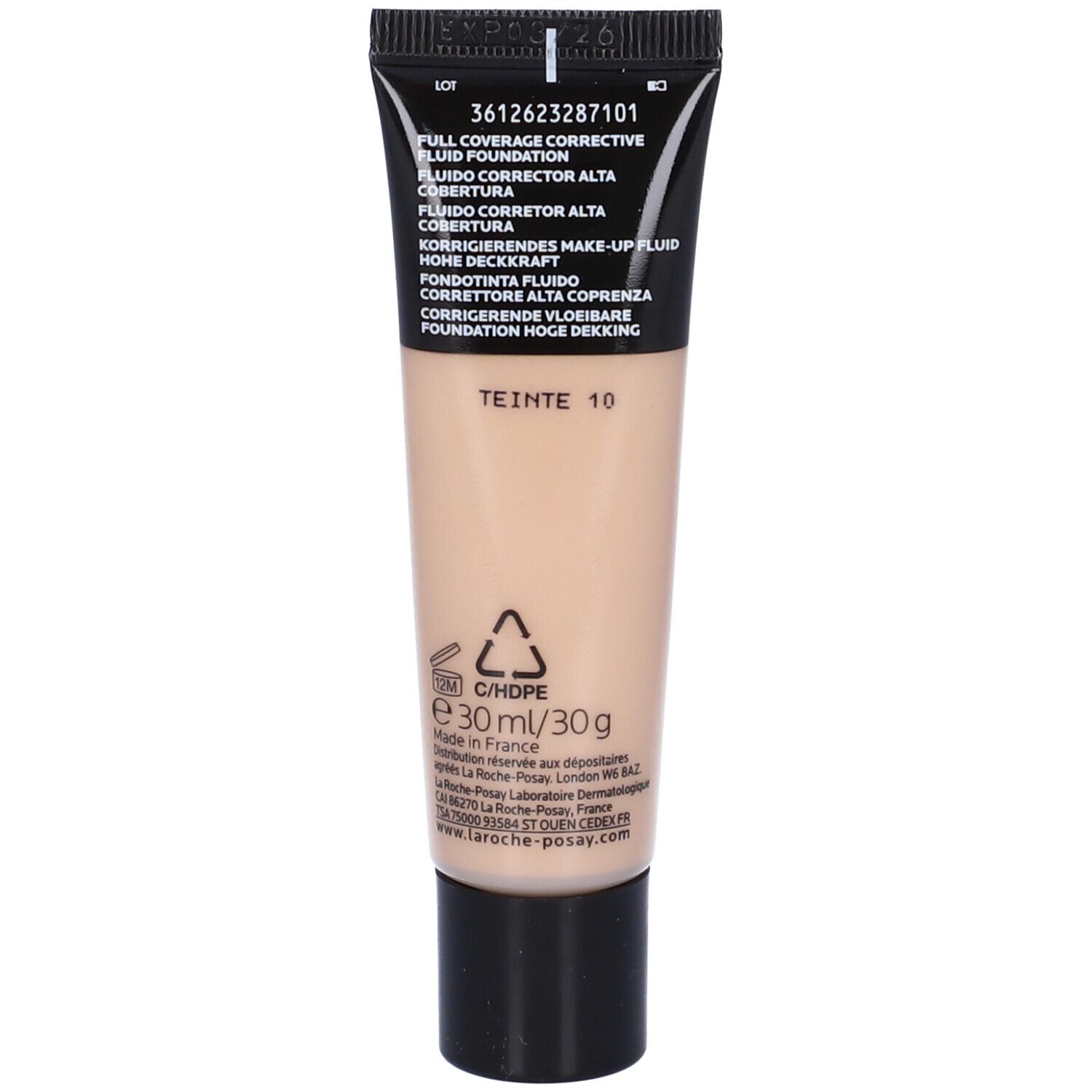 Retro La Roche-Posay Toleriane Fondotinta Fluido. Ingredienti, numero di lotto, paese di fabbricazione, 30ml.