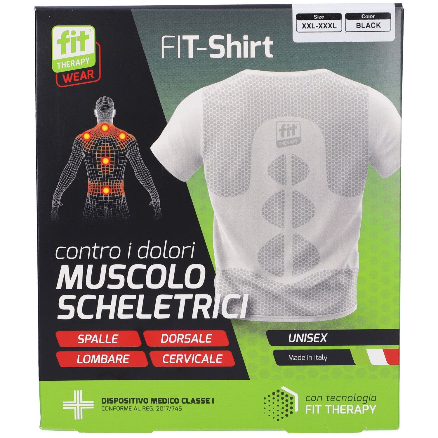 Fit Therapy T-shirt Nera Taglia XXL-XXXL