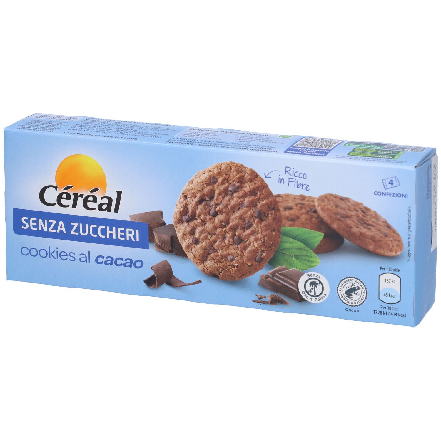 Cereal Cookies Al Cacao 130 g Biscotti