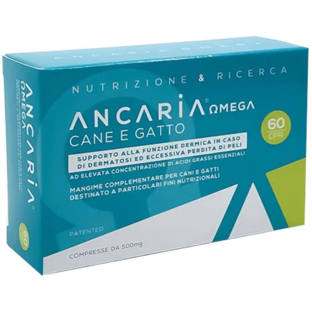 Scatola turchese con nome del prodotto e 60 compresse. Testo in italiano.