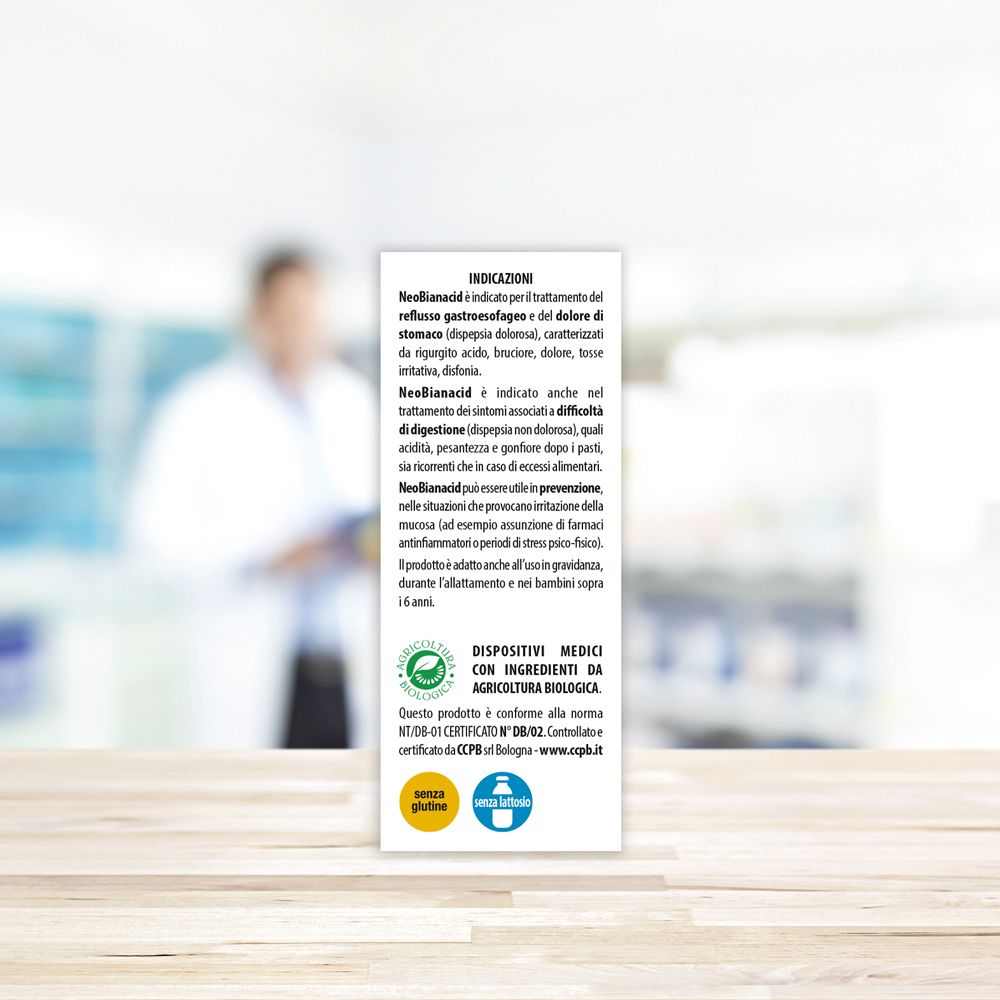 Rückseite der Produktverpackung. Text über Inhaltsstoffe und Zertifizierungen. Medizinprodukt Klasse III.