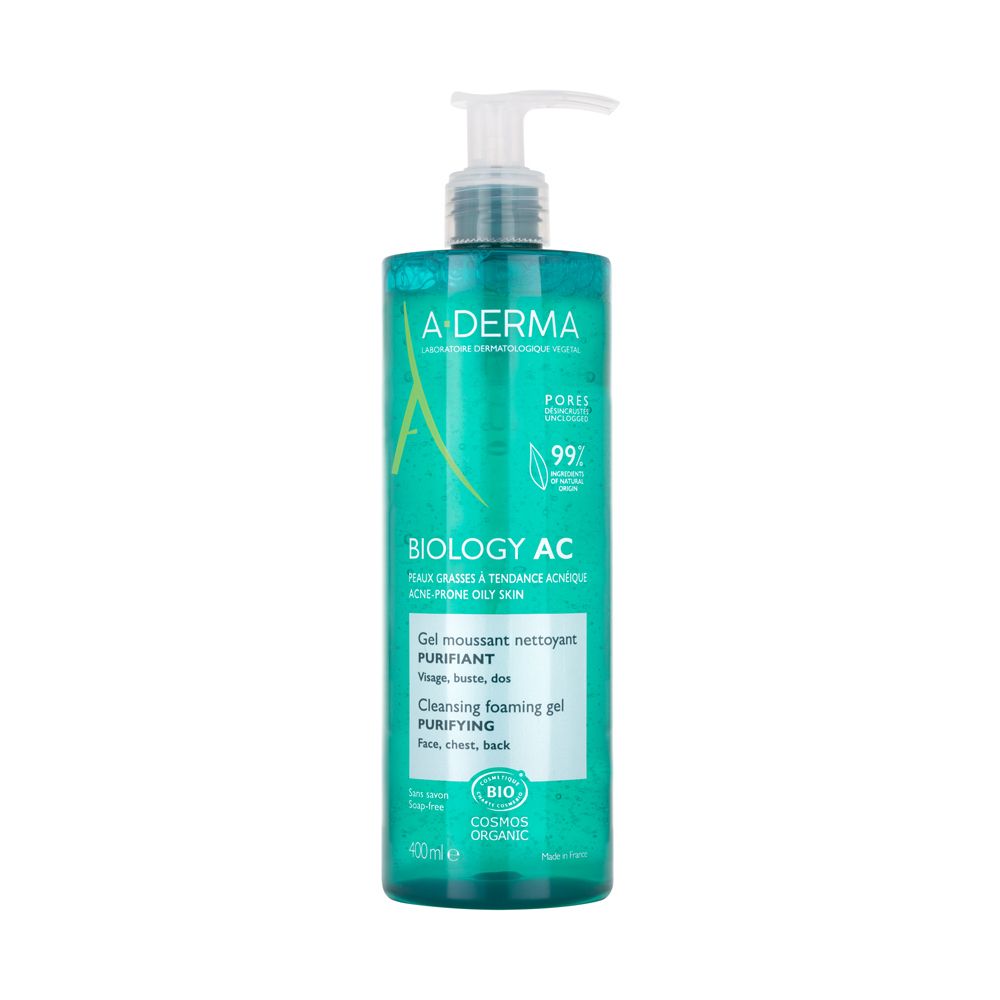 A-Derma Biology AC Gel Detergente 400ml - Pelle grassa a tendenza acneica, anti-imperfezioni