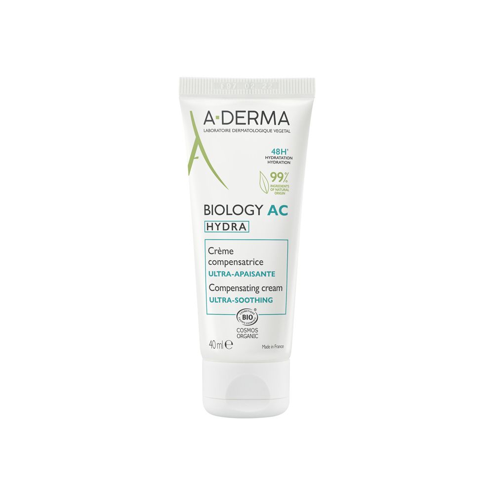 A-Derma Biology AC Hydra Crema compensatrice ultra-lenitiva 40ml - Pelle grassa a tendenza acneica, anti-imperfezioni