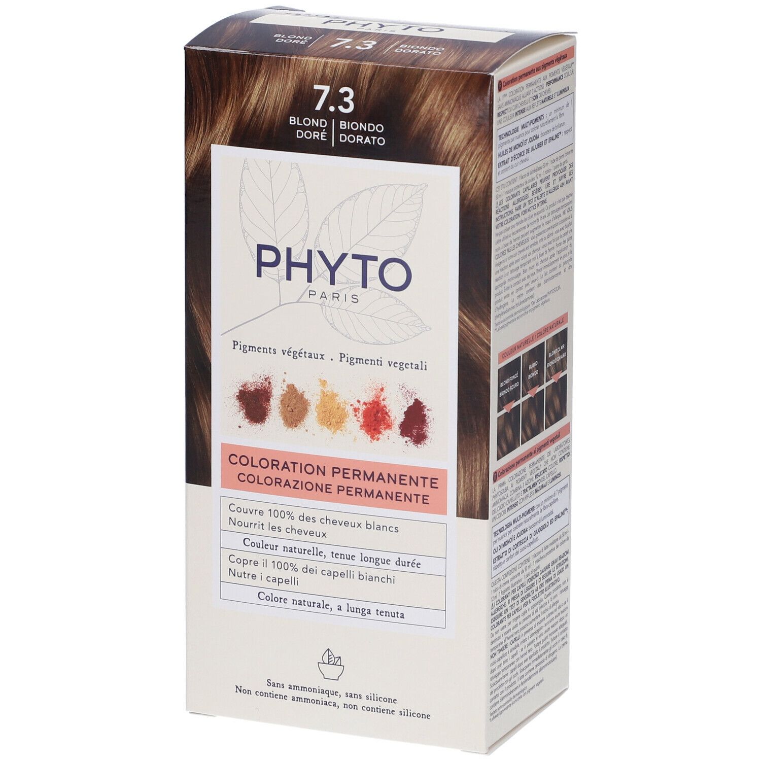 Phyto Hair Colour By Phytocolor 7.3 Golden Blonde 180g - Immagine 9