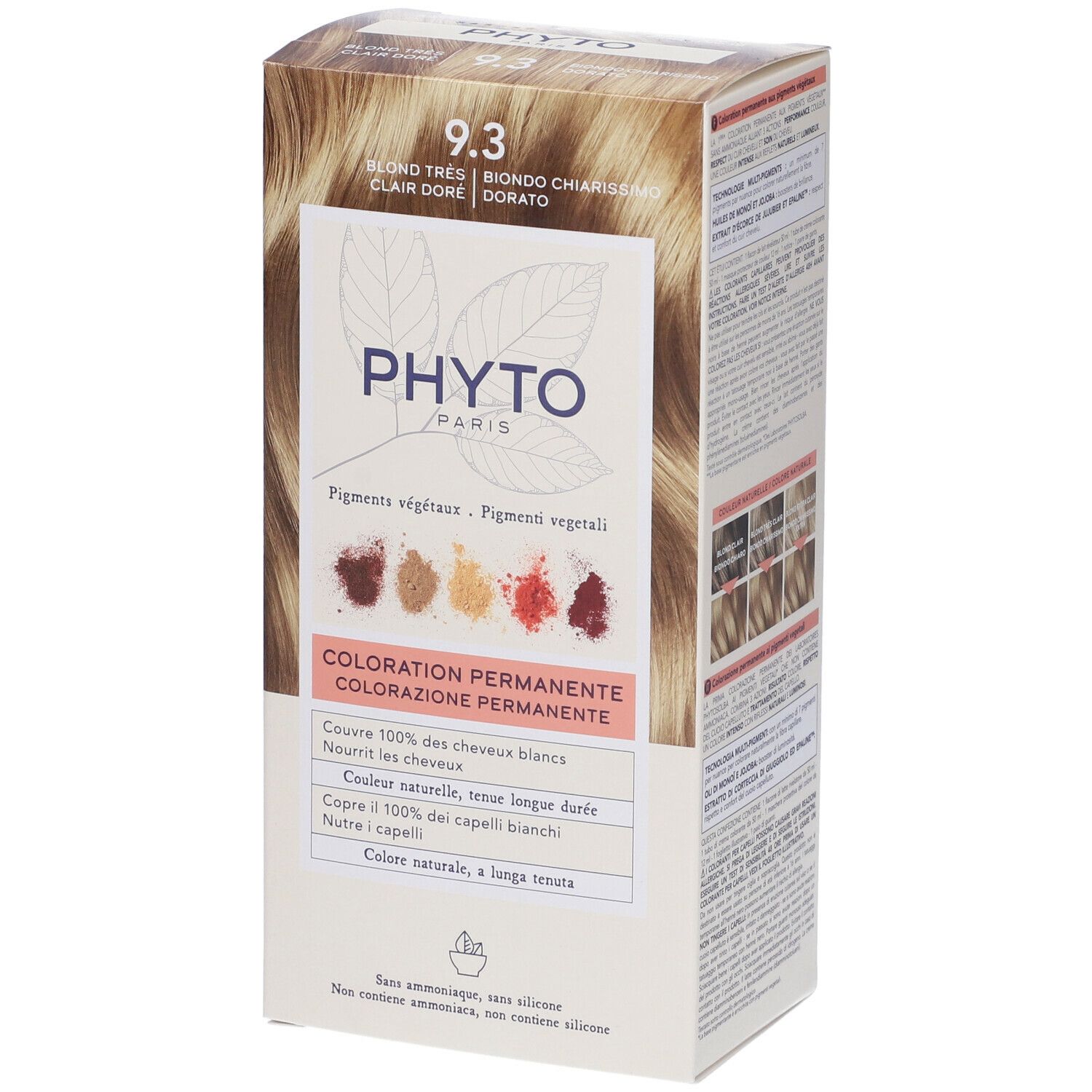 PHYTO Color Kit 9,3 Biondo Chiarissimo Dorato