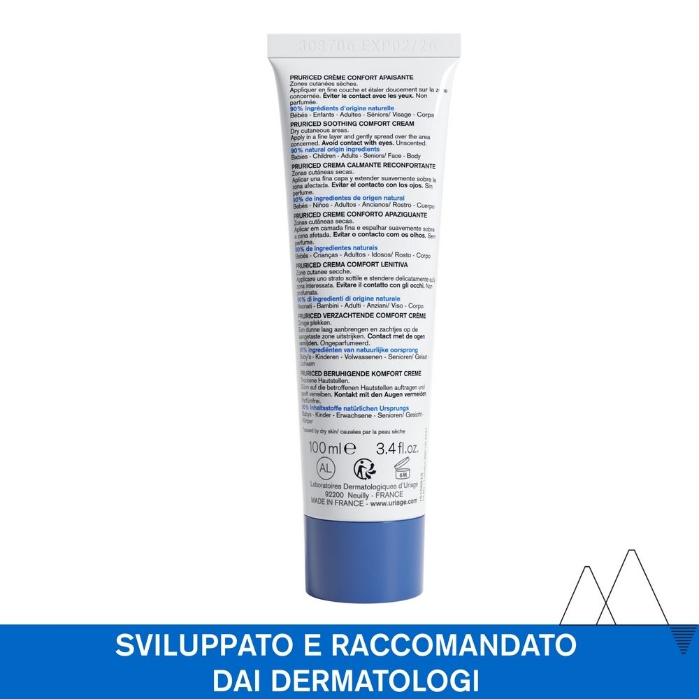 Retro del tubo di crema con testo in più lingue.