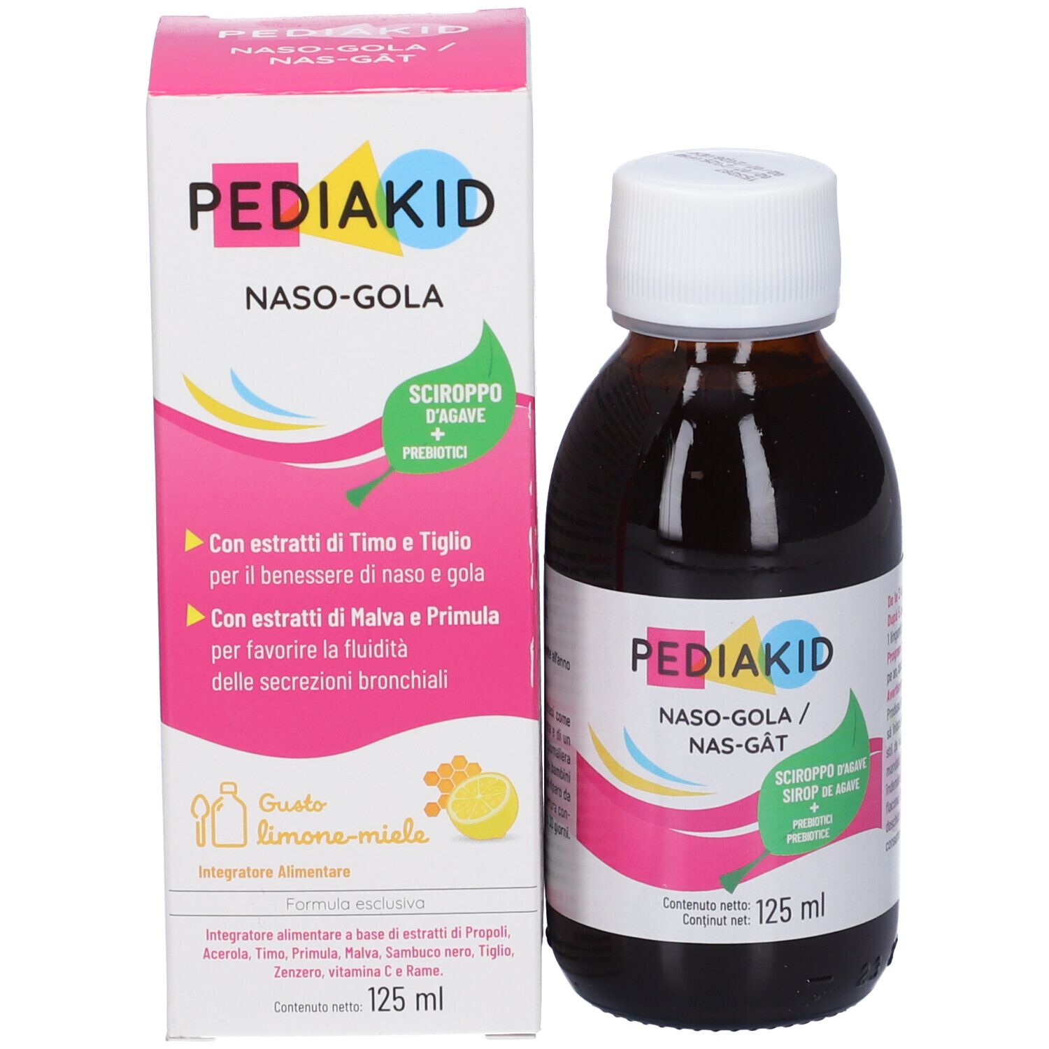 Pädiakid Naso-Gola Sirup in Flasche und Karton, 125 ml.