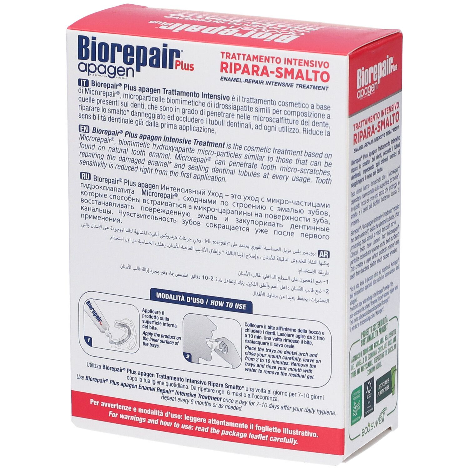 Biorepair Plus apagen Intensive Repair Smalto Zahnpasta-Verpackung.