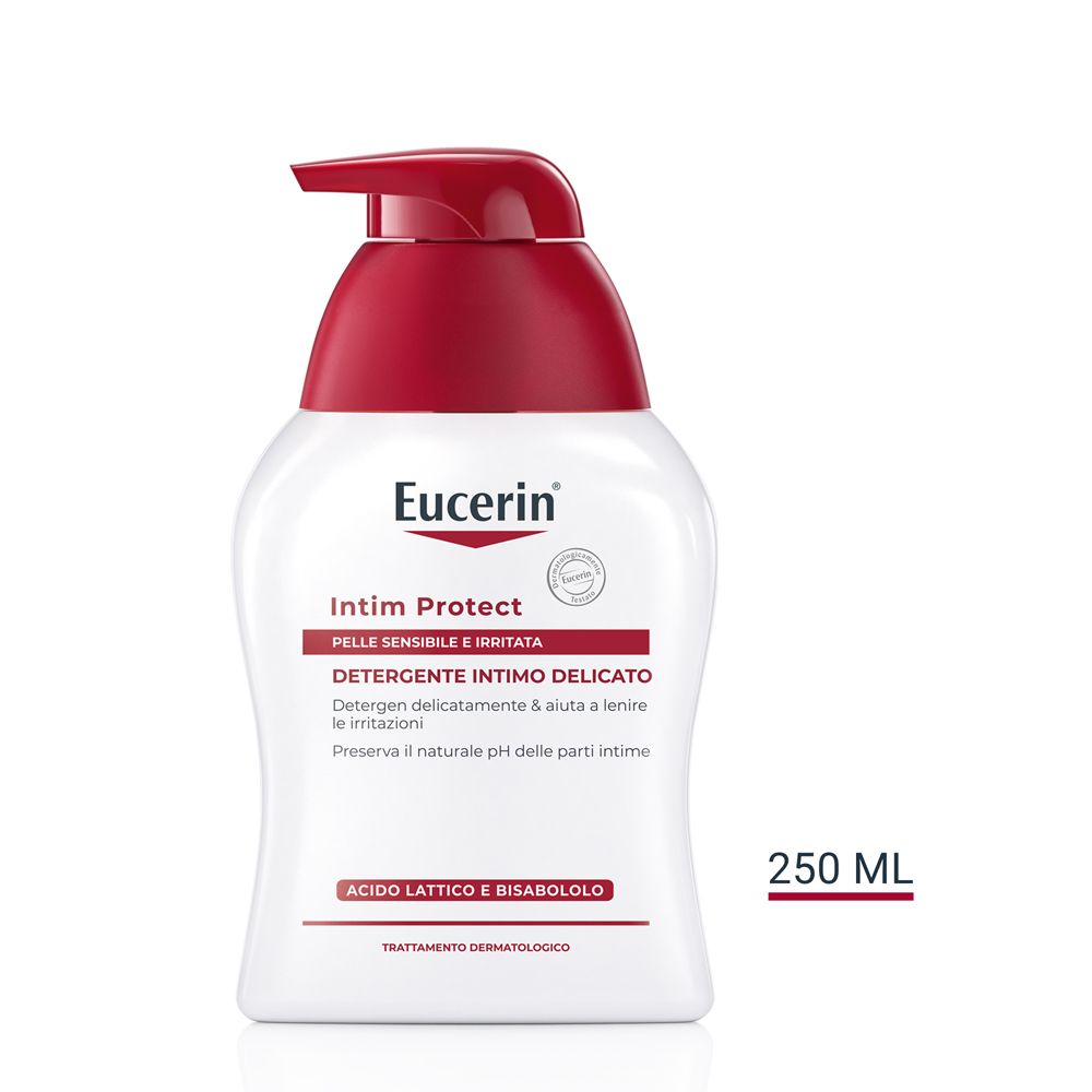 Eucerin Intim Protect Spenderflasche mit rotem Pumpspender, 250 ml.