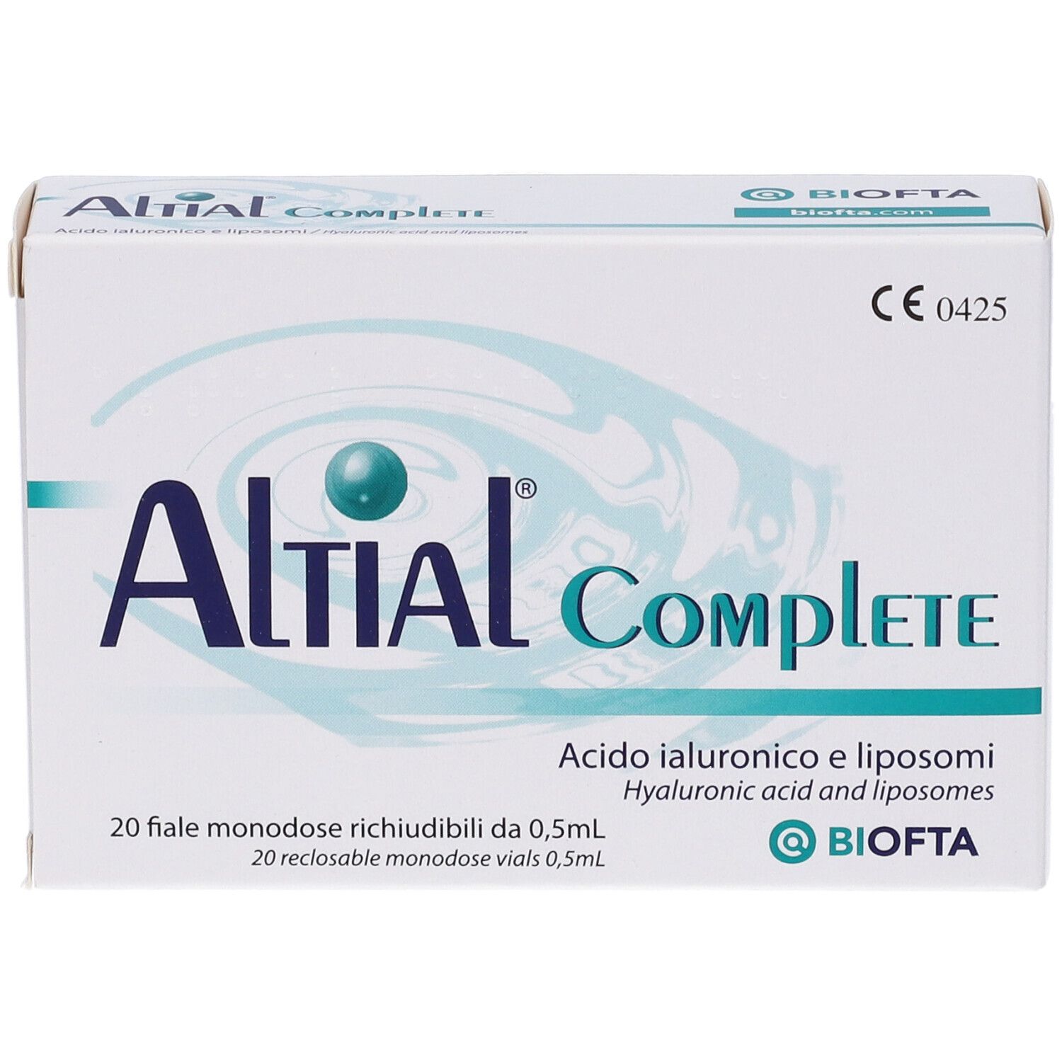 Scatola bianca 'Altial Complete'. Scritte e logo ben visibili.