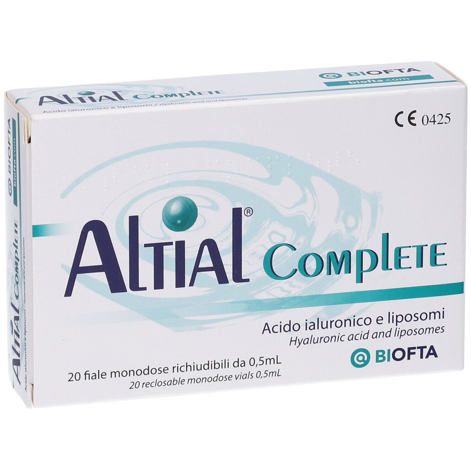 Scatola bianca 'Altial Complete'. Scritte e logo ben visibili.