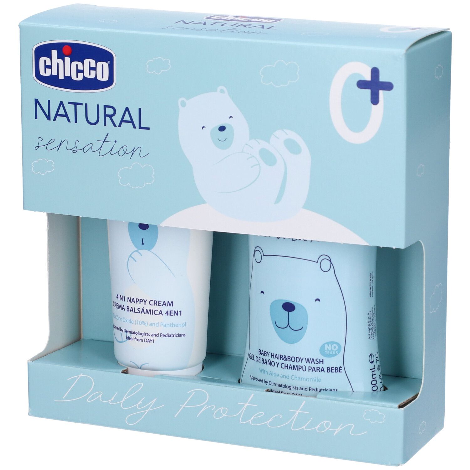 Chicco Natural Sensation Pasta Lenitiva 4in1 + Detergente Corpo e Capelli