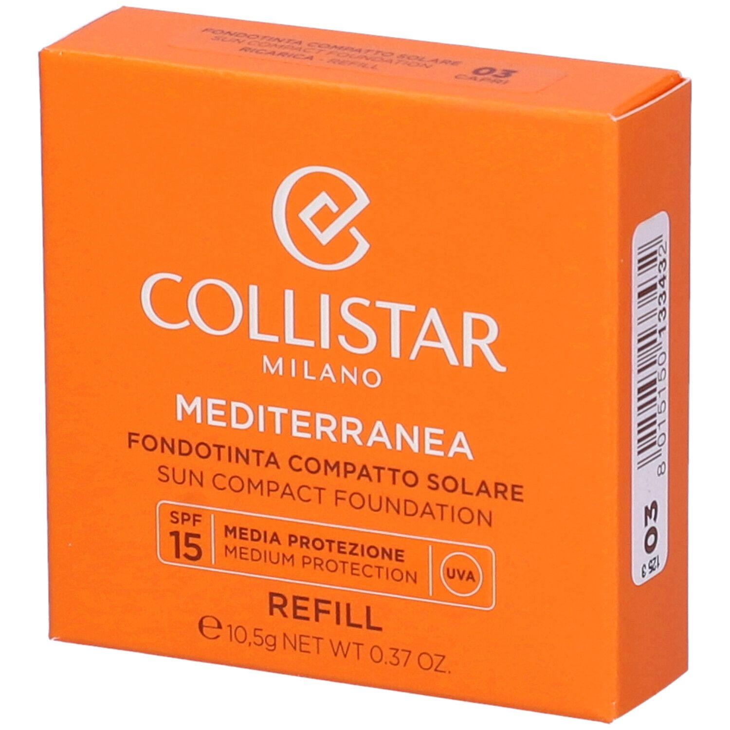 Collistar Mediterranea Fondotinta Compatto Solare Spf 15 Refill 03 Capri