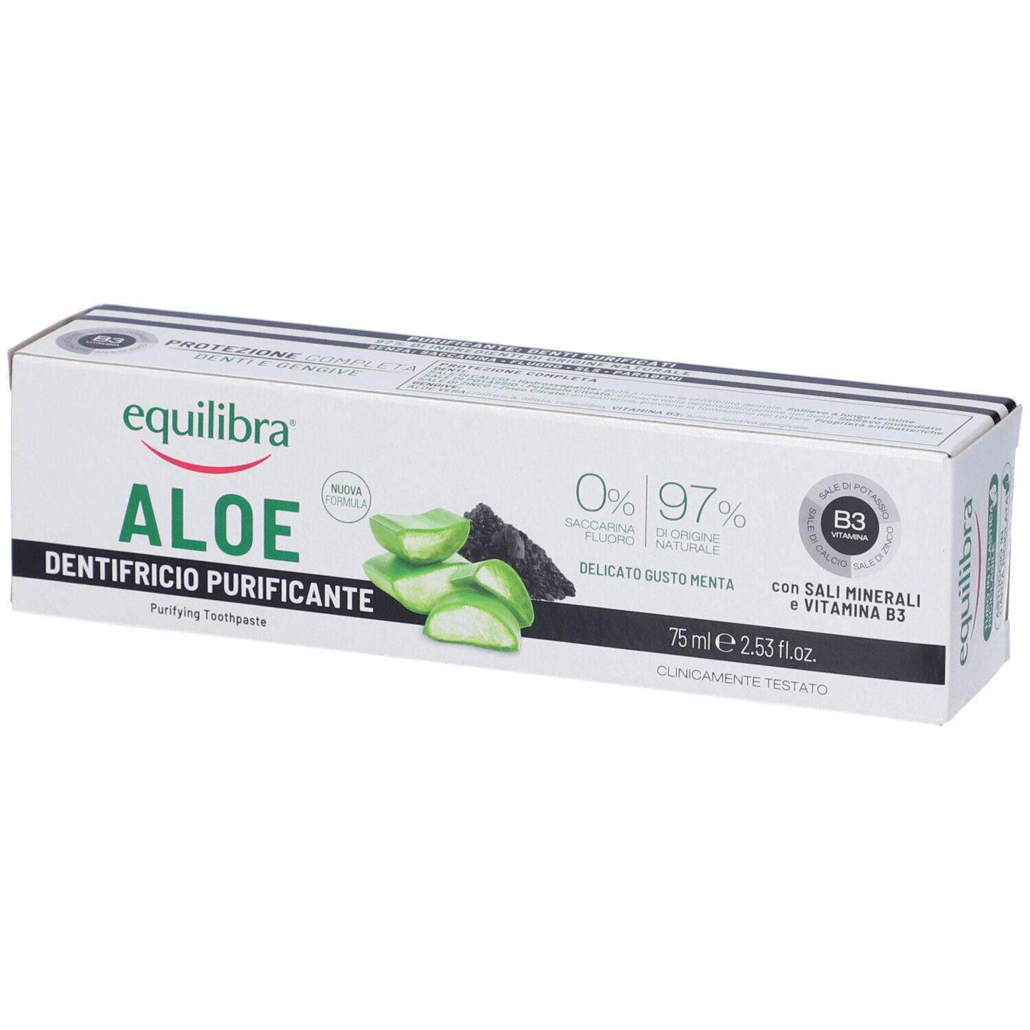 Equilibra Carbone Dentifricio, Carbo Gel Dentifricio Dentifricio Da Attivo 75Ml (75 Ml) - Immagine 3