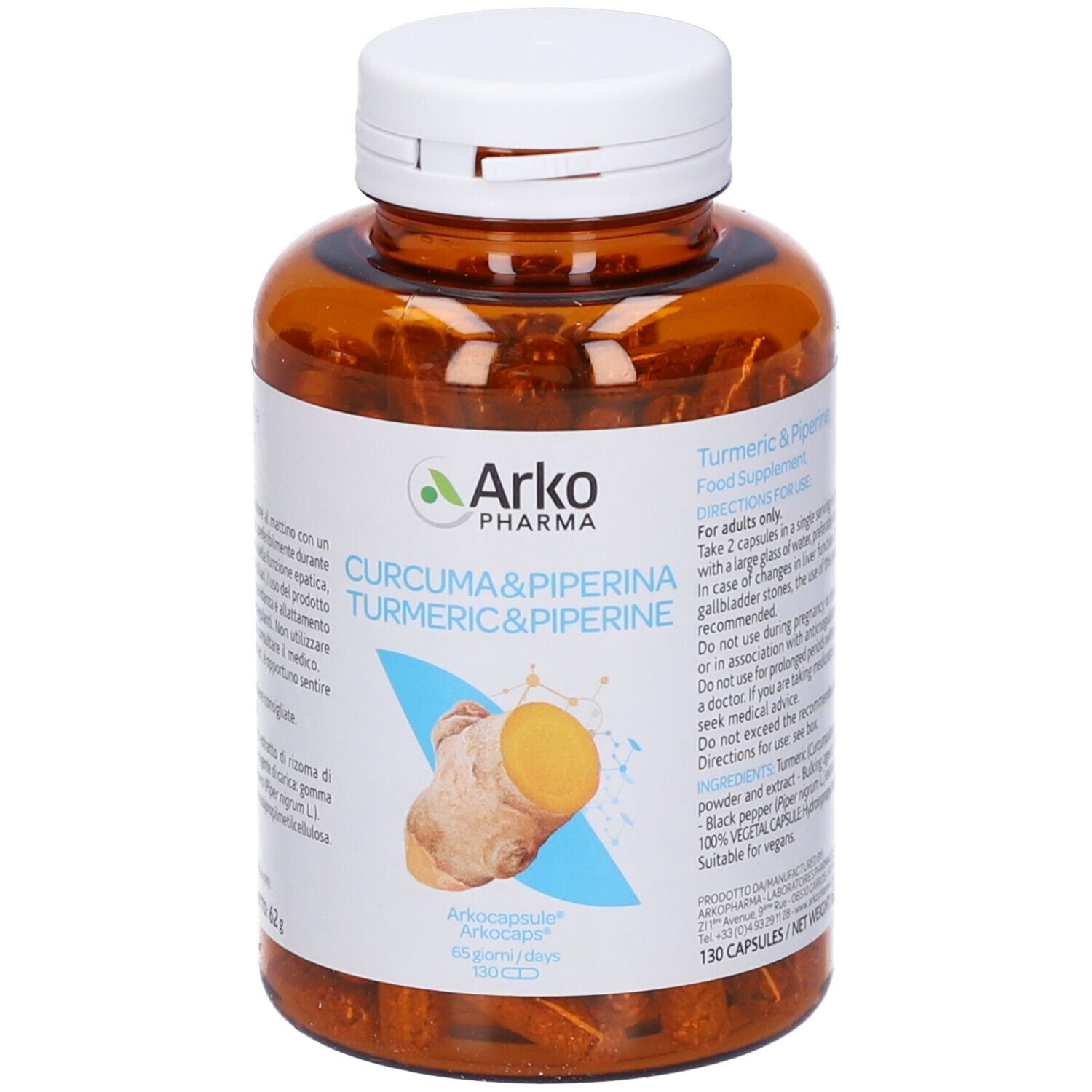 Arkopharma Arkocapsule Curcuma + Piperina Capsule - risparmia il 10% con il codice: arkofarma