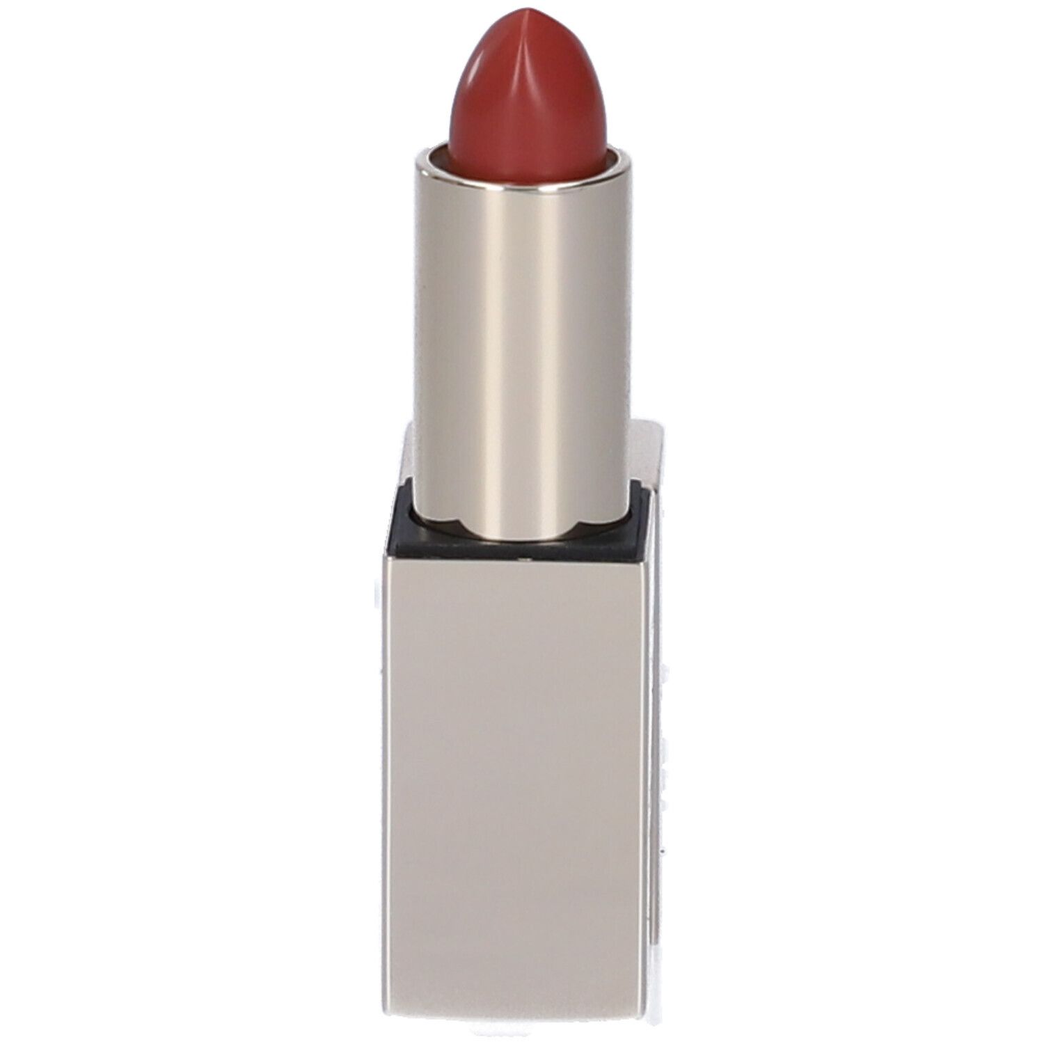 Rossetto color argento, aperto. Rossetto rosso.