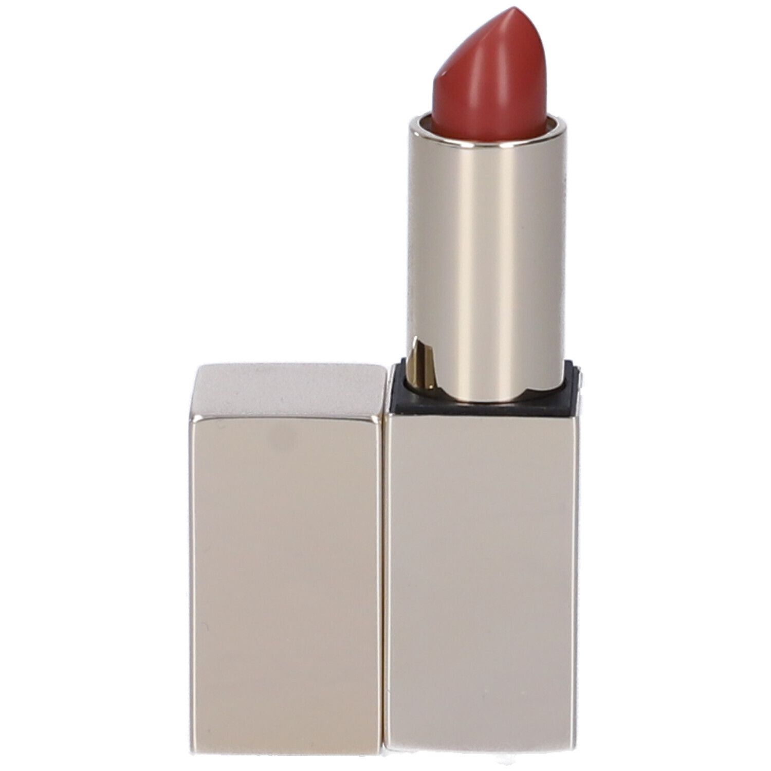 Rossetto color argento, aperto. Rossetto rosso.