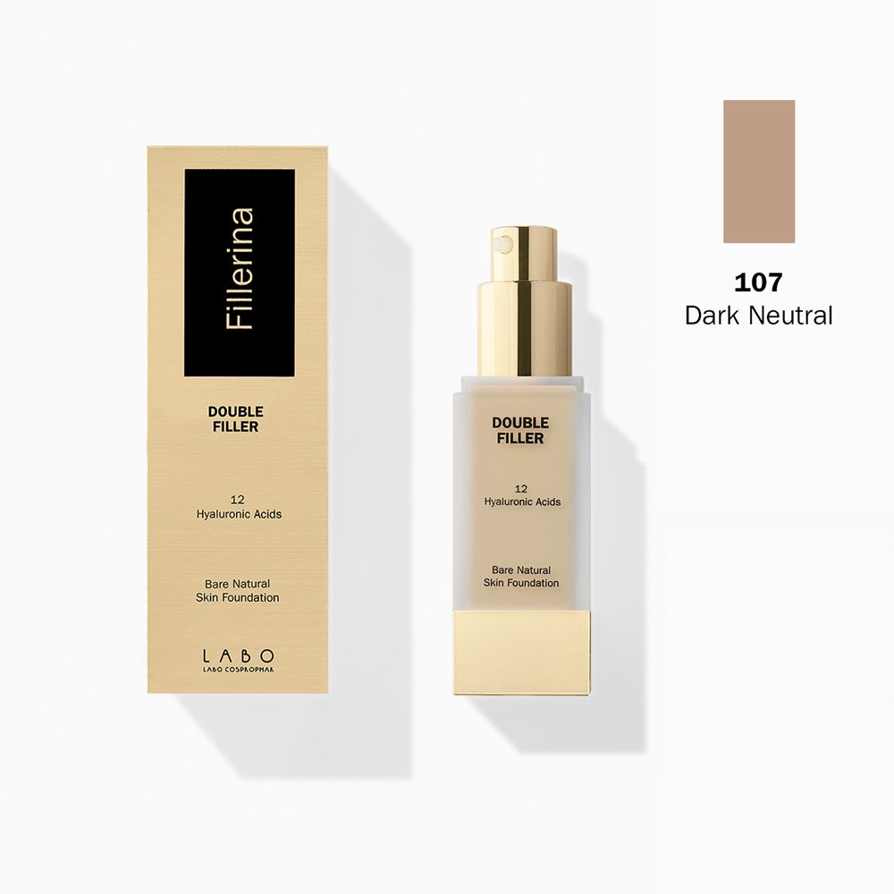 Double Filler 12 Hyaluronic Acids Bare Natural Skin Fondotinta Colore 107 Dark Neutral - risparmia il 20% con il codice: SWISSE20