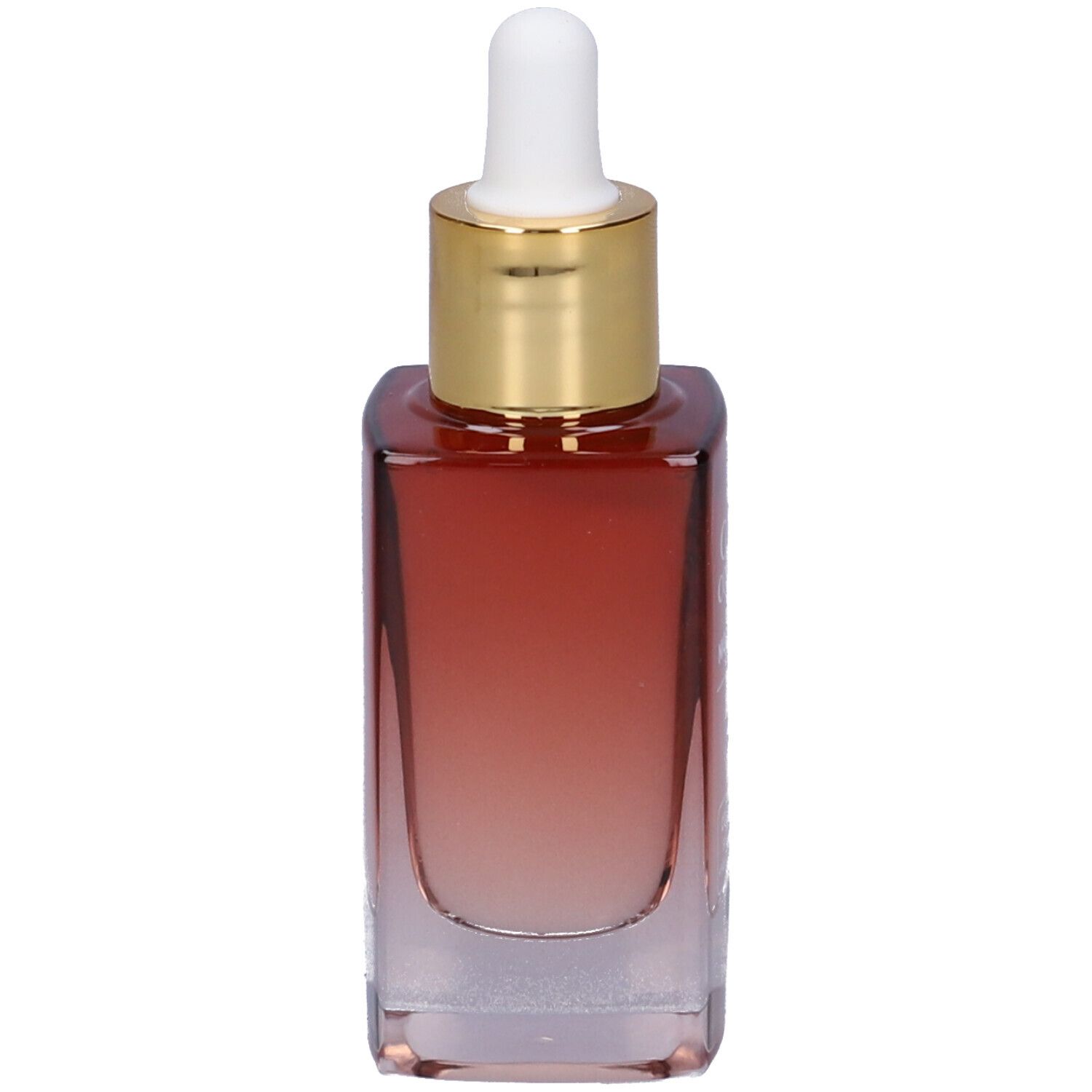 Gold Collagen Night Renewal Serum. Fles met pipet. Opschrift: Collagen Boost, Bakuchiol, etc.
