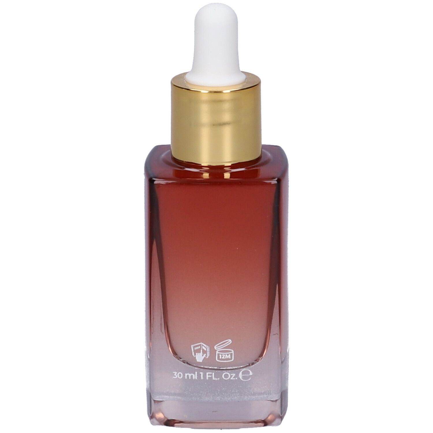 Gold Collagen Night Renewal Serum. Fles met pipet. Opschrift: 30 ml, 1 fl oz.