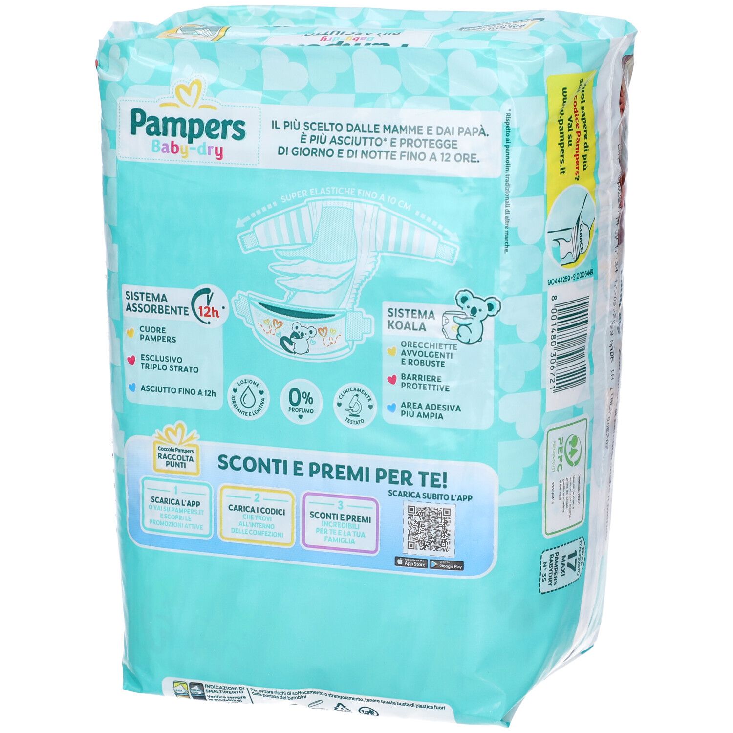 Pampers Baby Dry Windel Downcount Maxi 17 Stück Pampers