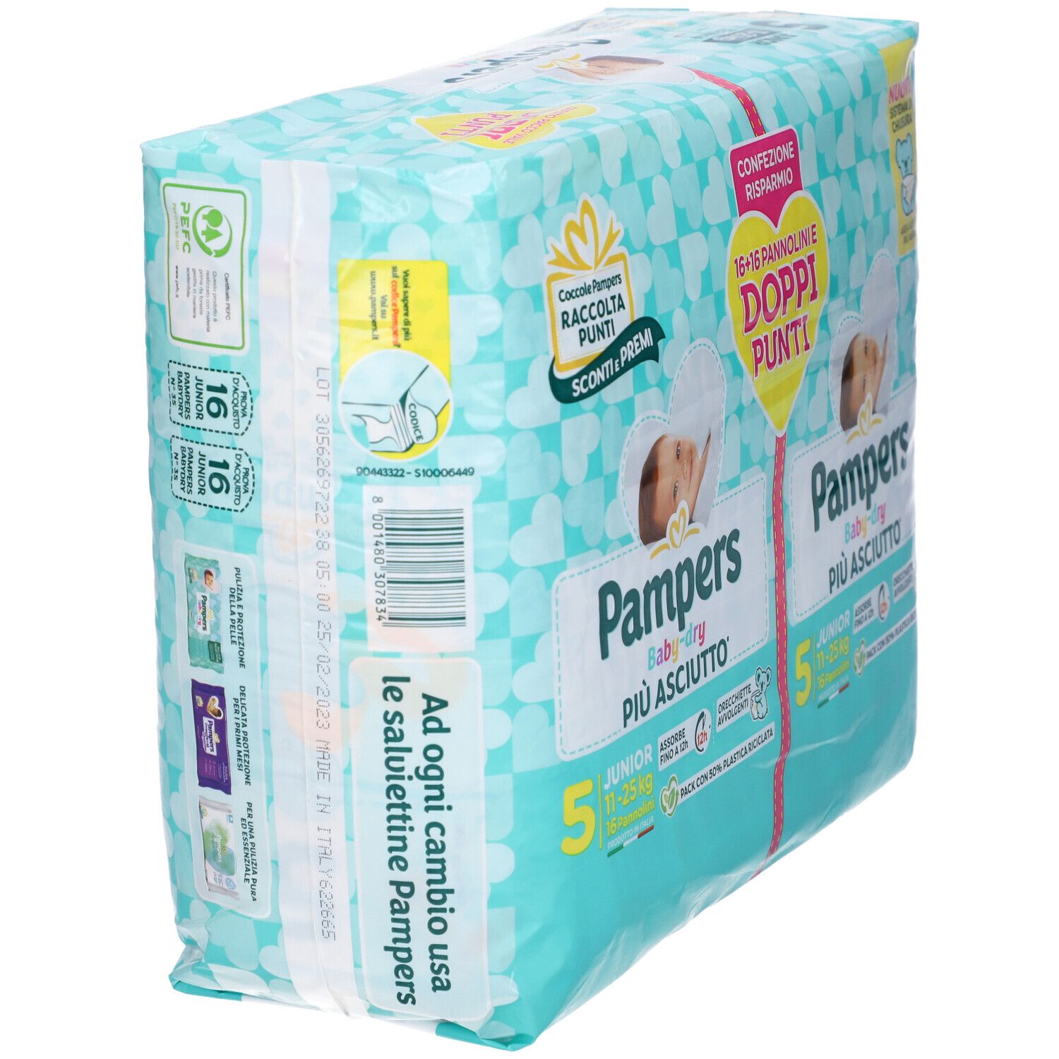 Pampers Baby Dry Windel Duo Downcount Junior 32 Stück Pampers