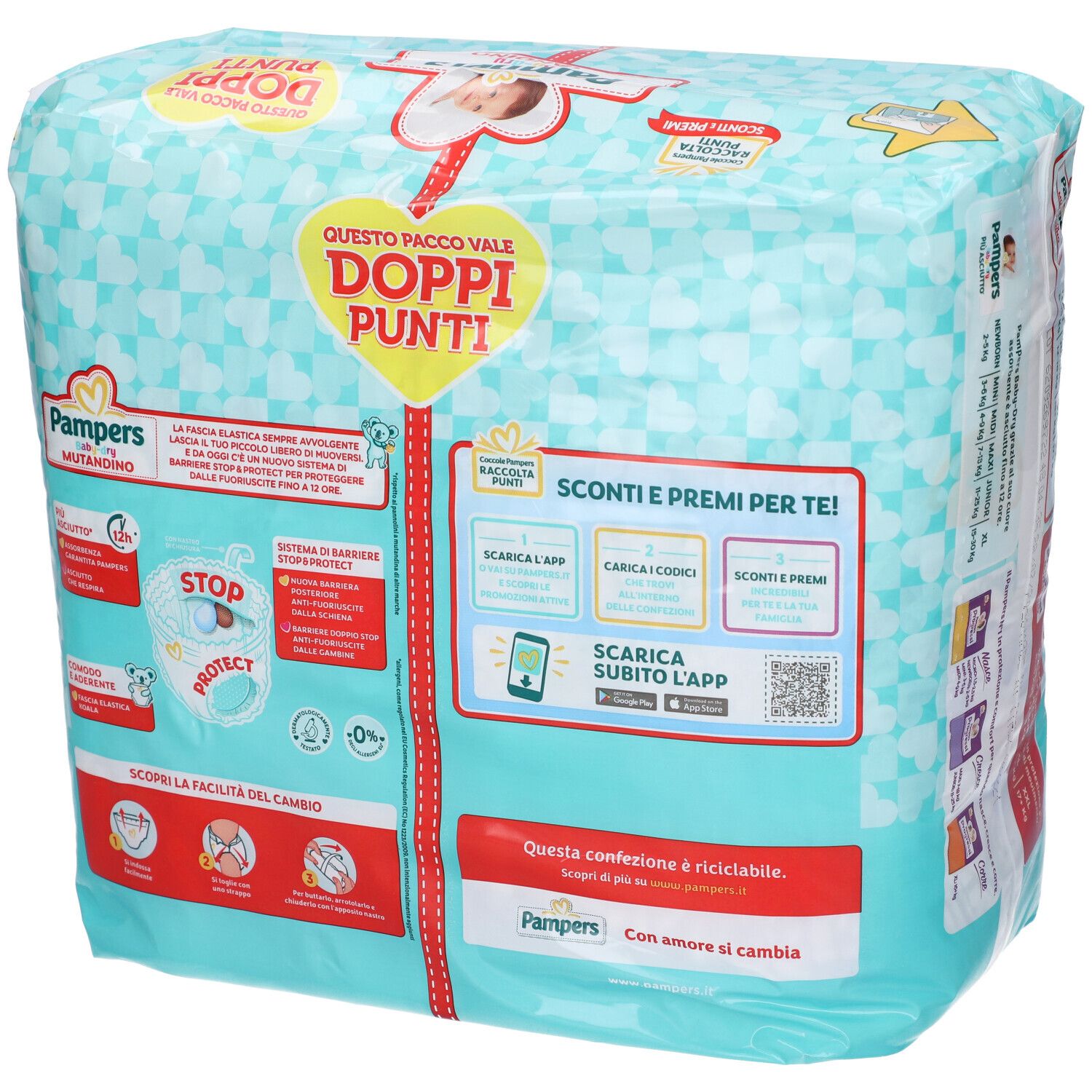 Verpackung Pampers Baby-dry Windeln, mit doppelten Punkten.