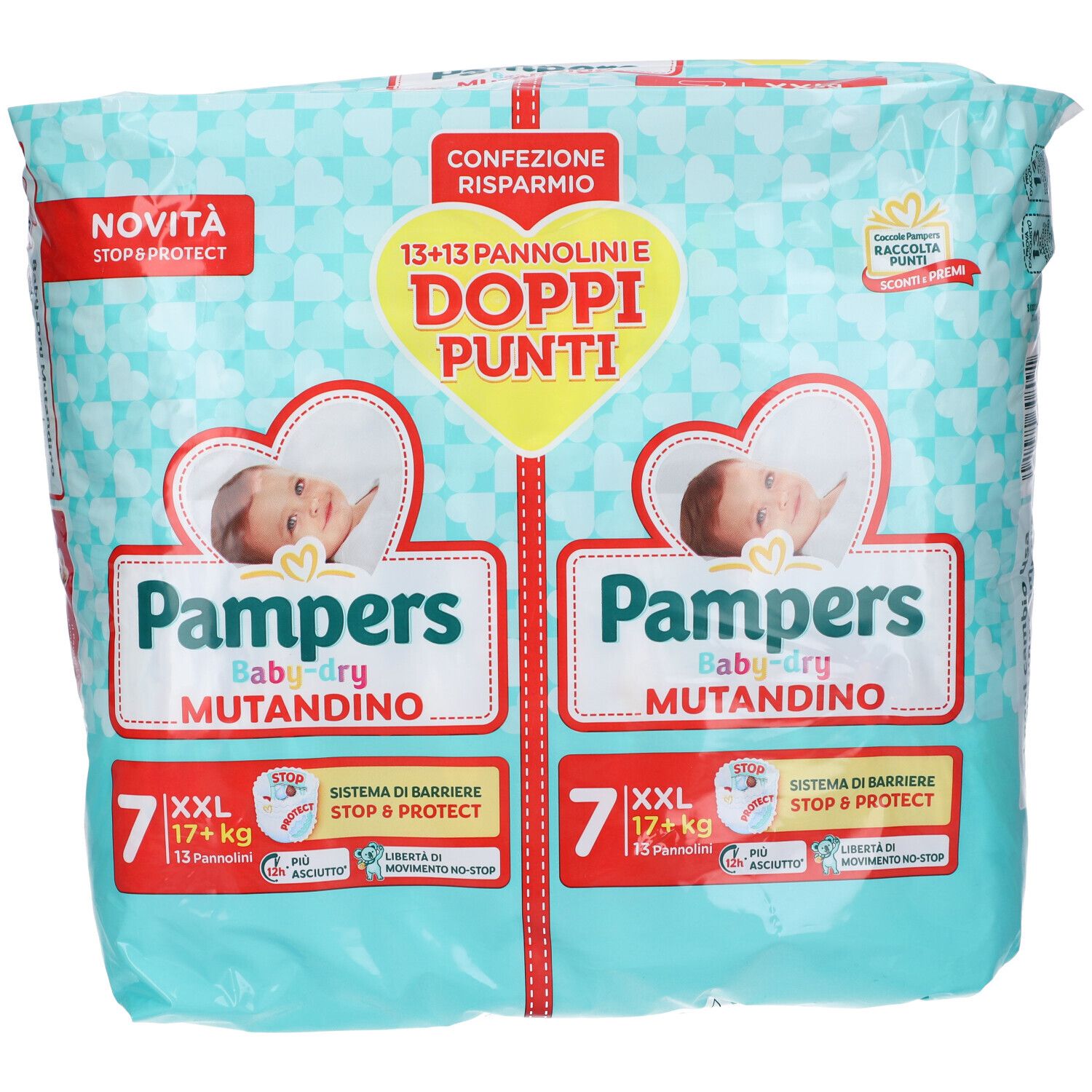 Pampers Baby-dry Mutandino Windeln Größe 7 XXL, 13+13 Stück.