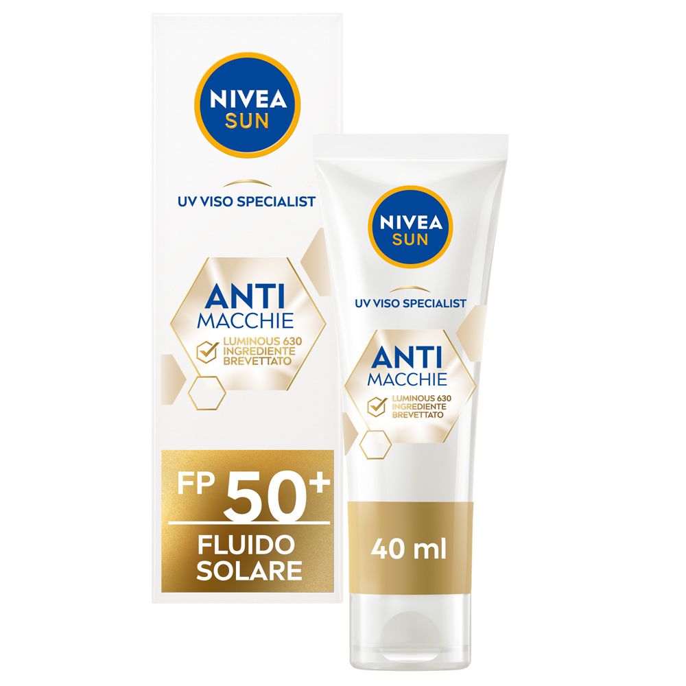 Nivea Sun Crema Viso Solare Anti-Macchie Luminous630 Fp50+ 40 Ml, Solare Viso 50+ Anti-Macchie Ml