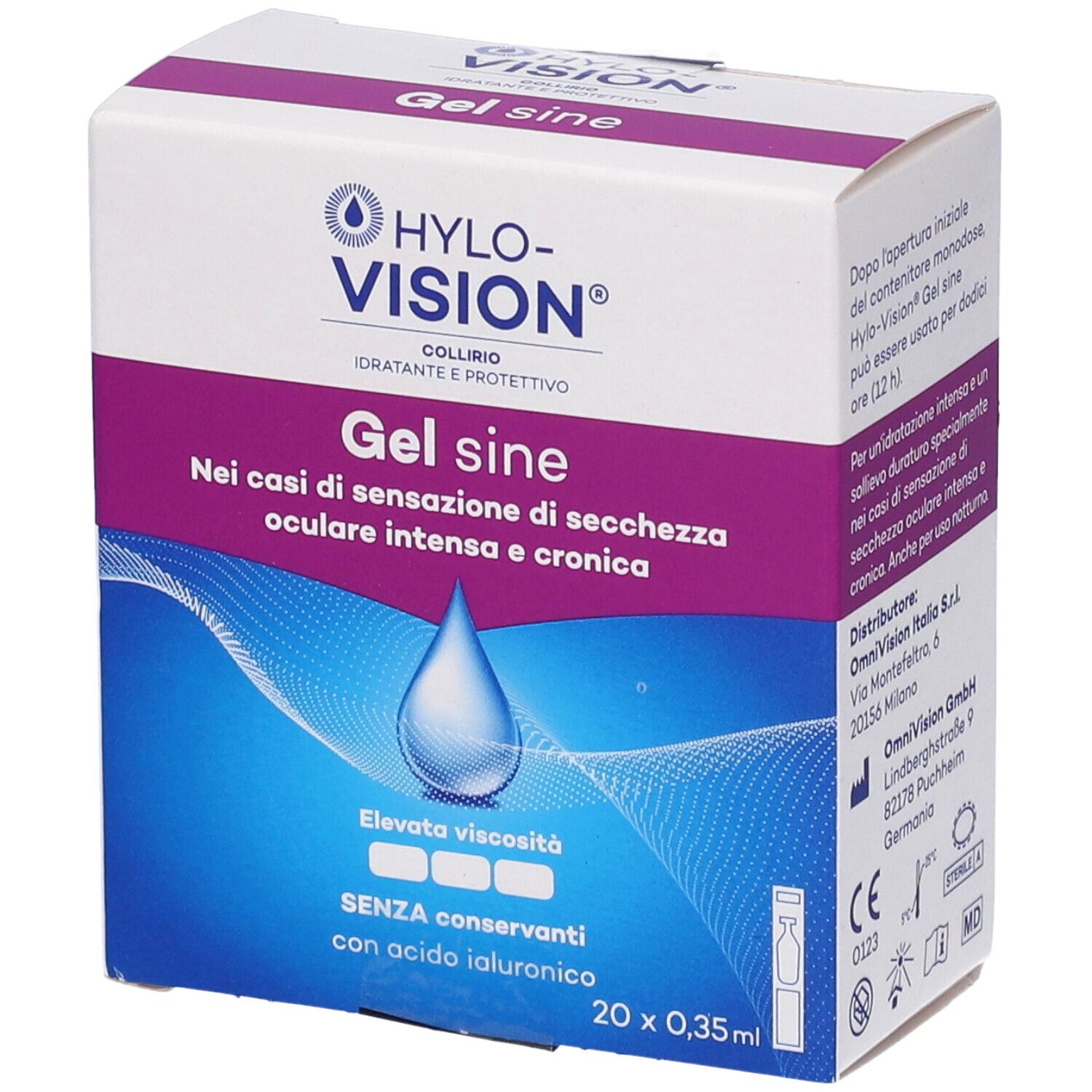 Lacrime Artificiali Hylovision Gel Sine Fm 20 Flaconcini Da 0,35 Ml