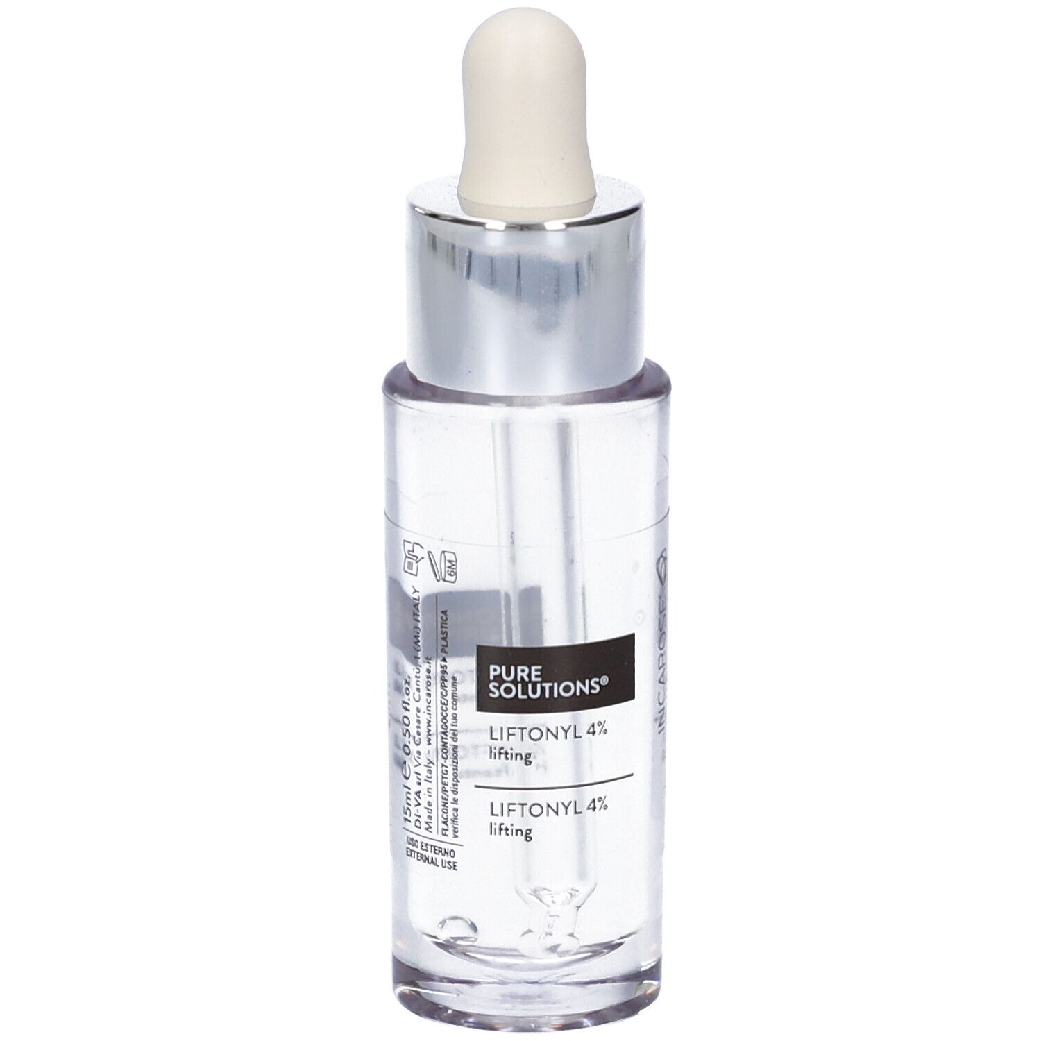 Glasflasche mit Pipette, enthält klares Lifting-Konzentrat.