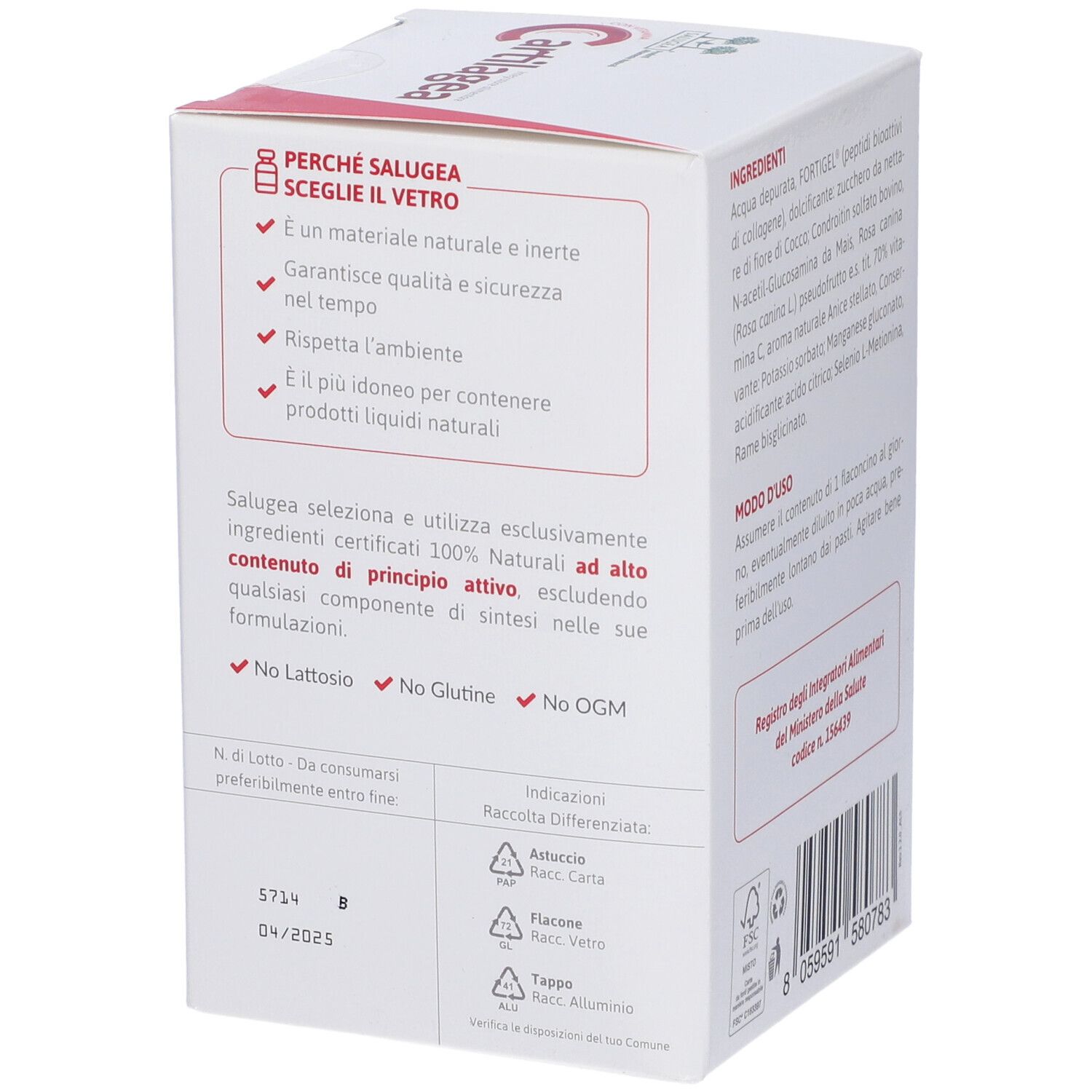 Confezione Cartilagea. Contiene 18 flaconcini. Con vitamina C. Integratore alimentare.