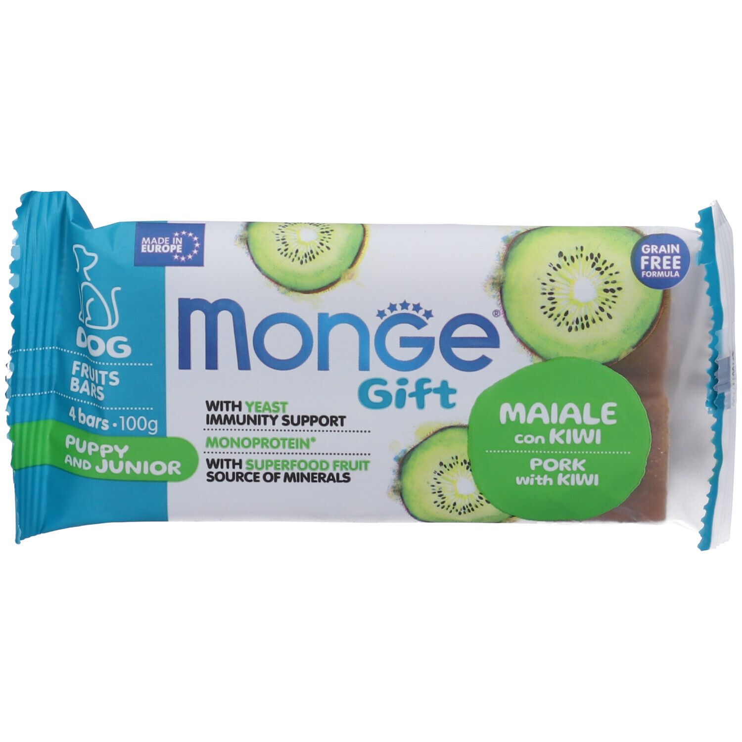 Monge Dog Fruit Bars Puppy And Junior Maiale con Kiwi
