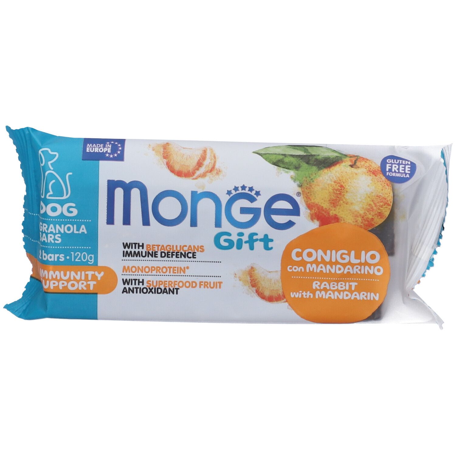 Monge Dog Granola Bars Gift Immunity Support Coniglio con Mandarino