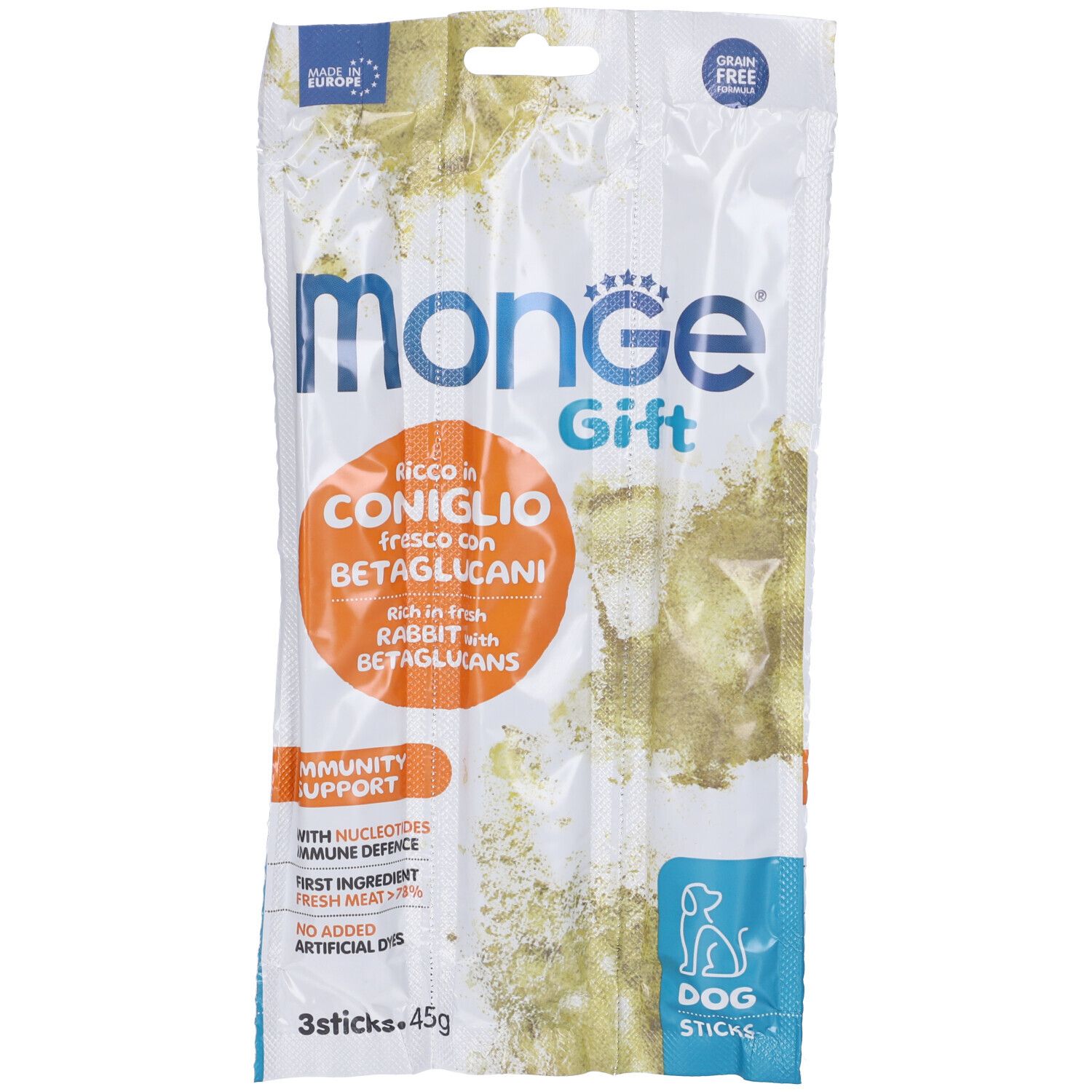 Monge Dog Sticks Immunity Support Ricco in Coniglio Fresco con Nucleotidi e Betaglucani