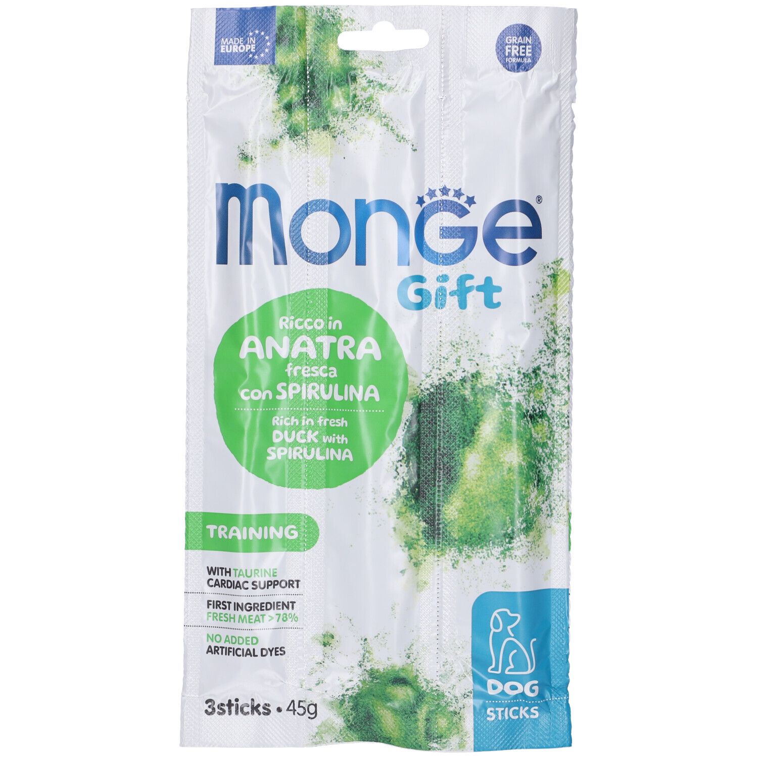 Monge Dog Sticks Training Ricco in Anatra Fresca con Spirulina